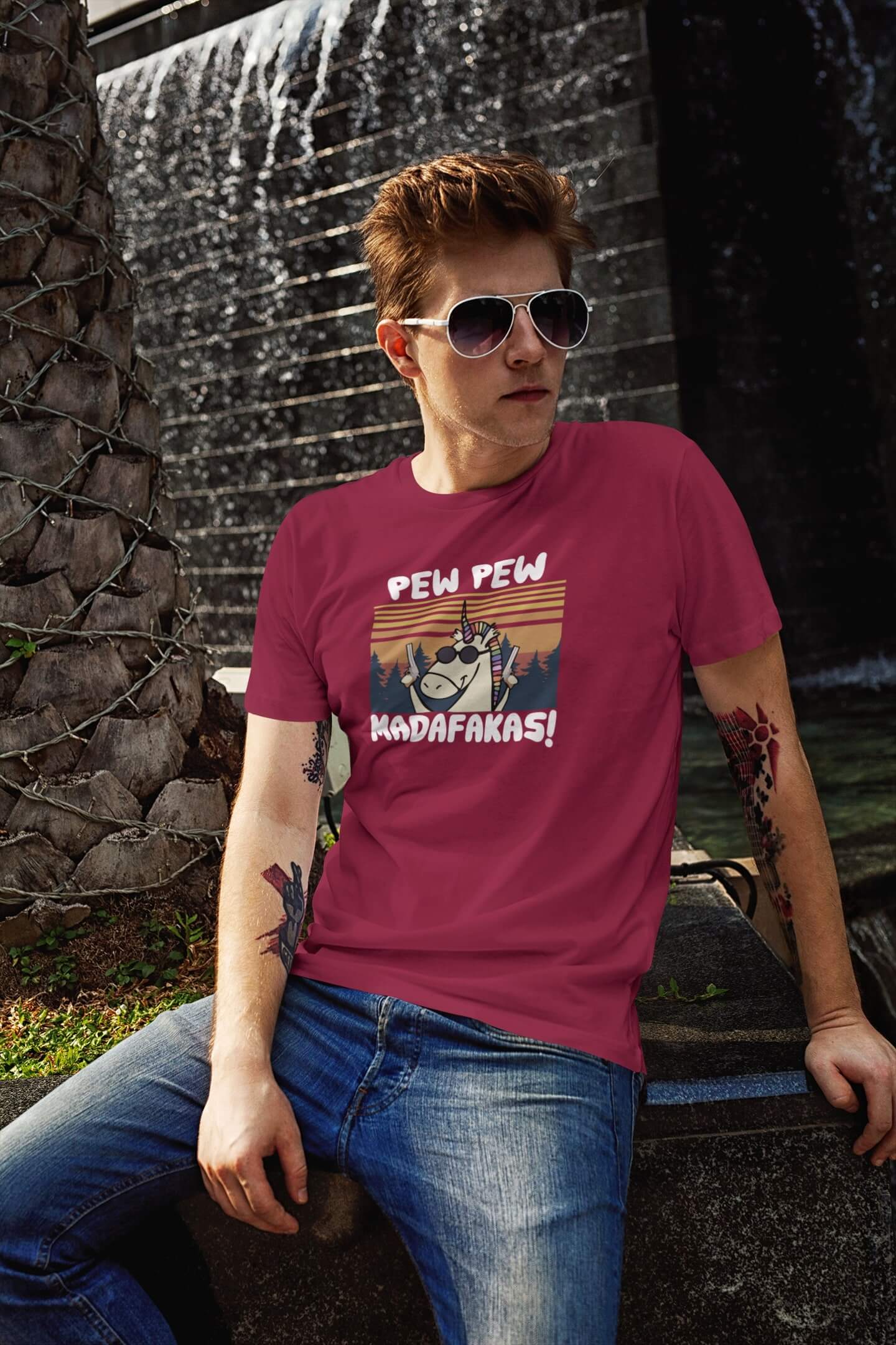 Pánské tričko Madafakas Barva: Marlboro červená, Velikost: S