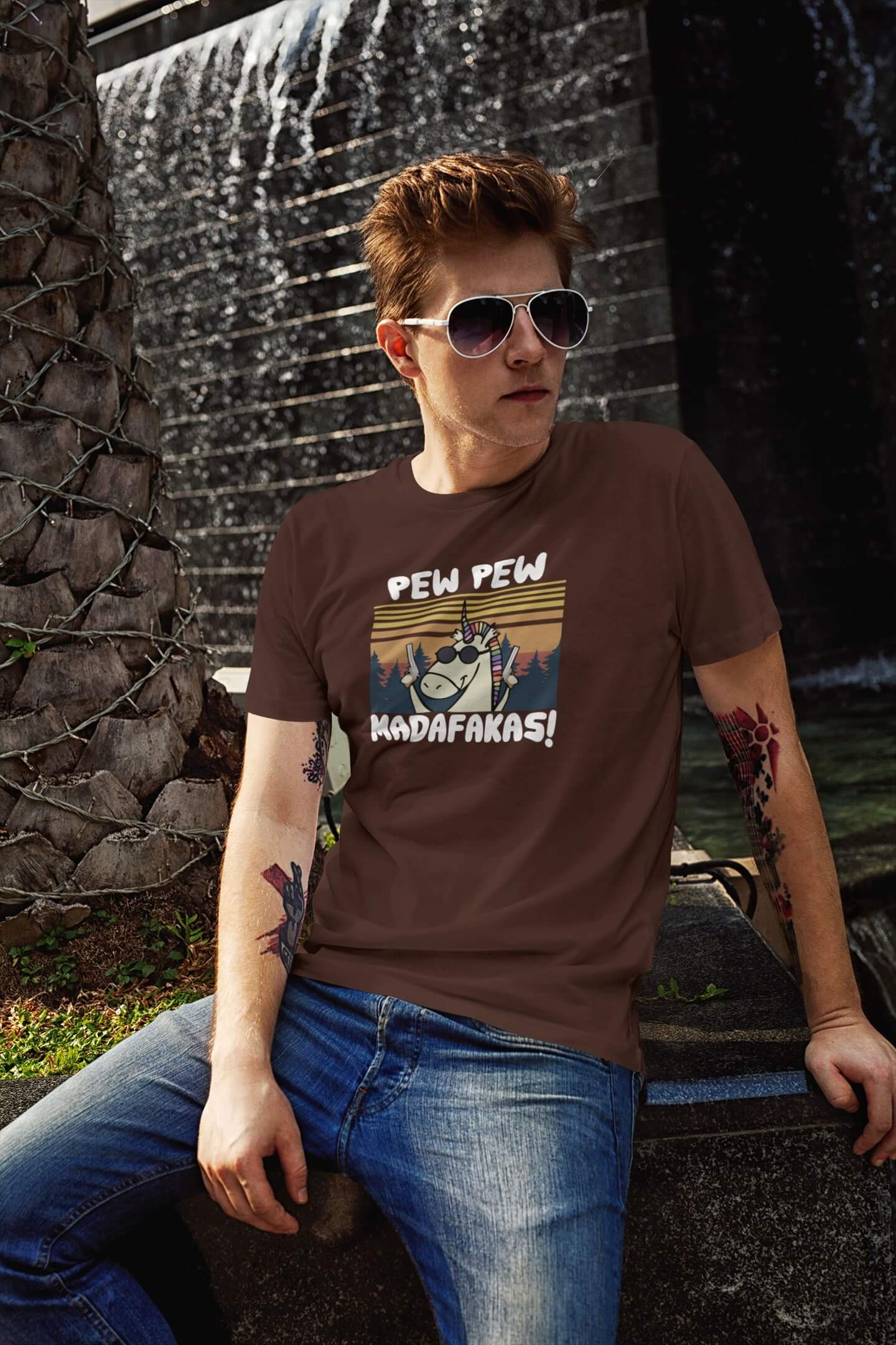 Pánské tričko Madafakas Barva: Čokoládová, Velikost: L