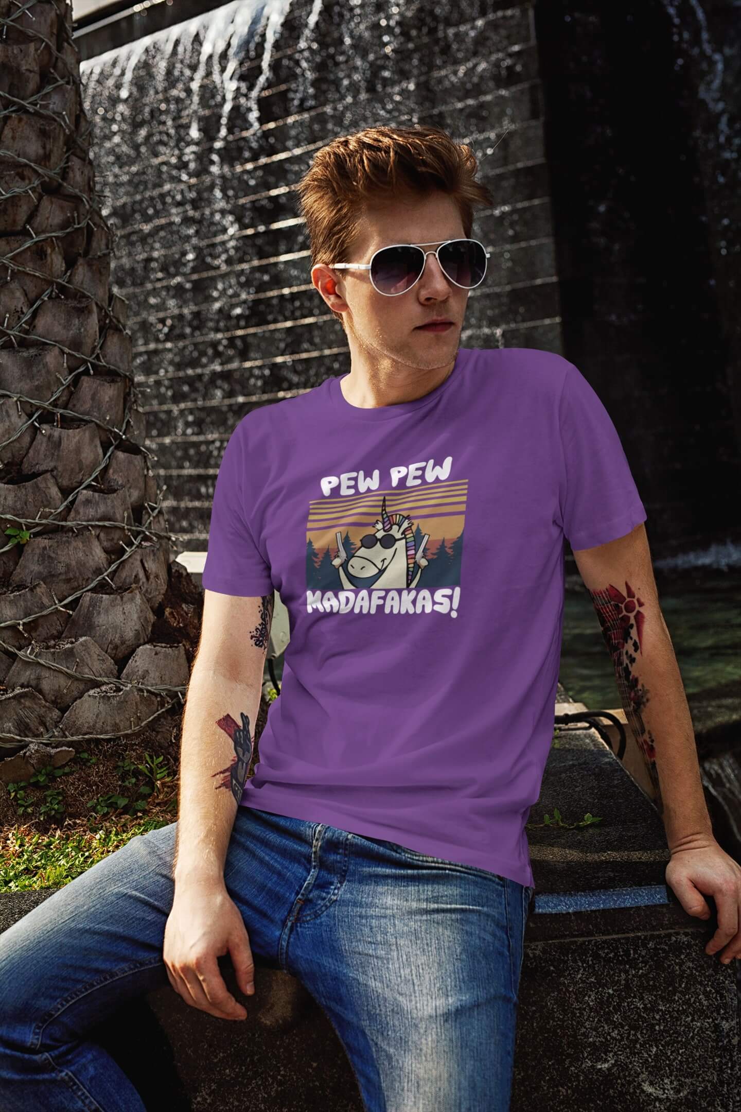 Pánské tričko Madafakas Barva: Fialová, Velikost: 2XL