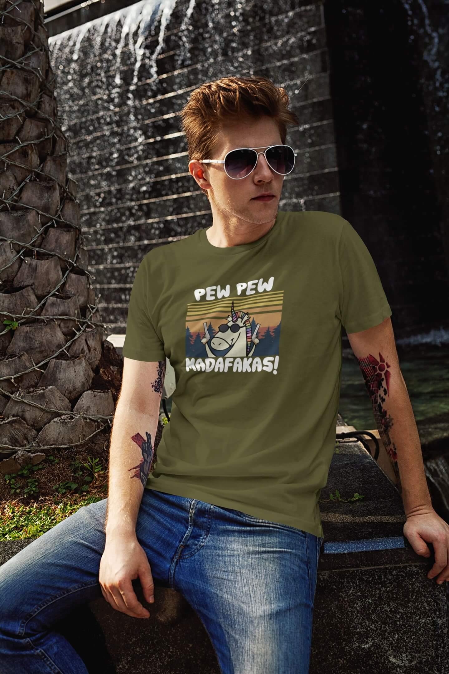 Pánské tričko Madafakas Barva: Khaki, Velikost: L