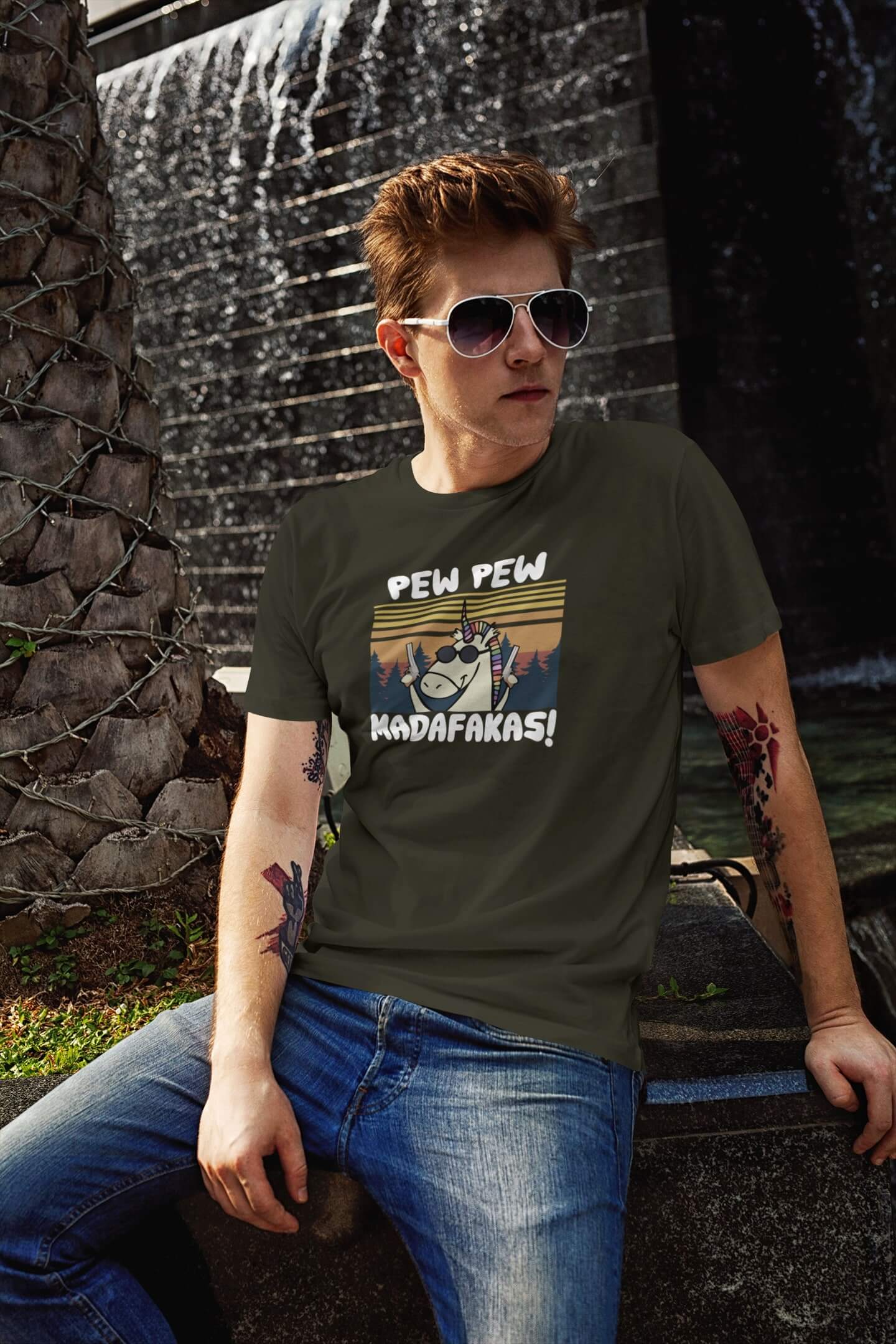 Pánské tričko Madafakas Barva: Military, Velikost: 2XL