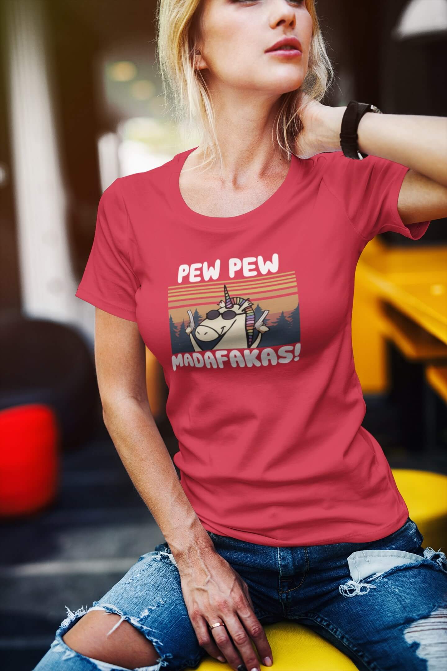 Levně Dámské tričko Madafakas Barva: Červená
