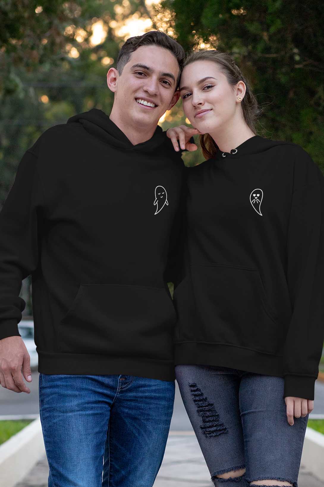 Mikiny pro páry Duchové Barva: Černá, Dámska velikost: L, Pánska velikost: XL