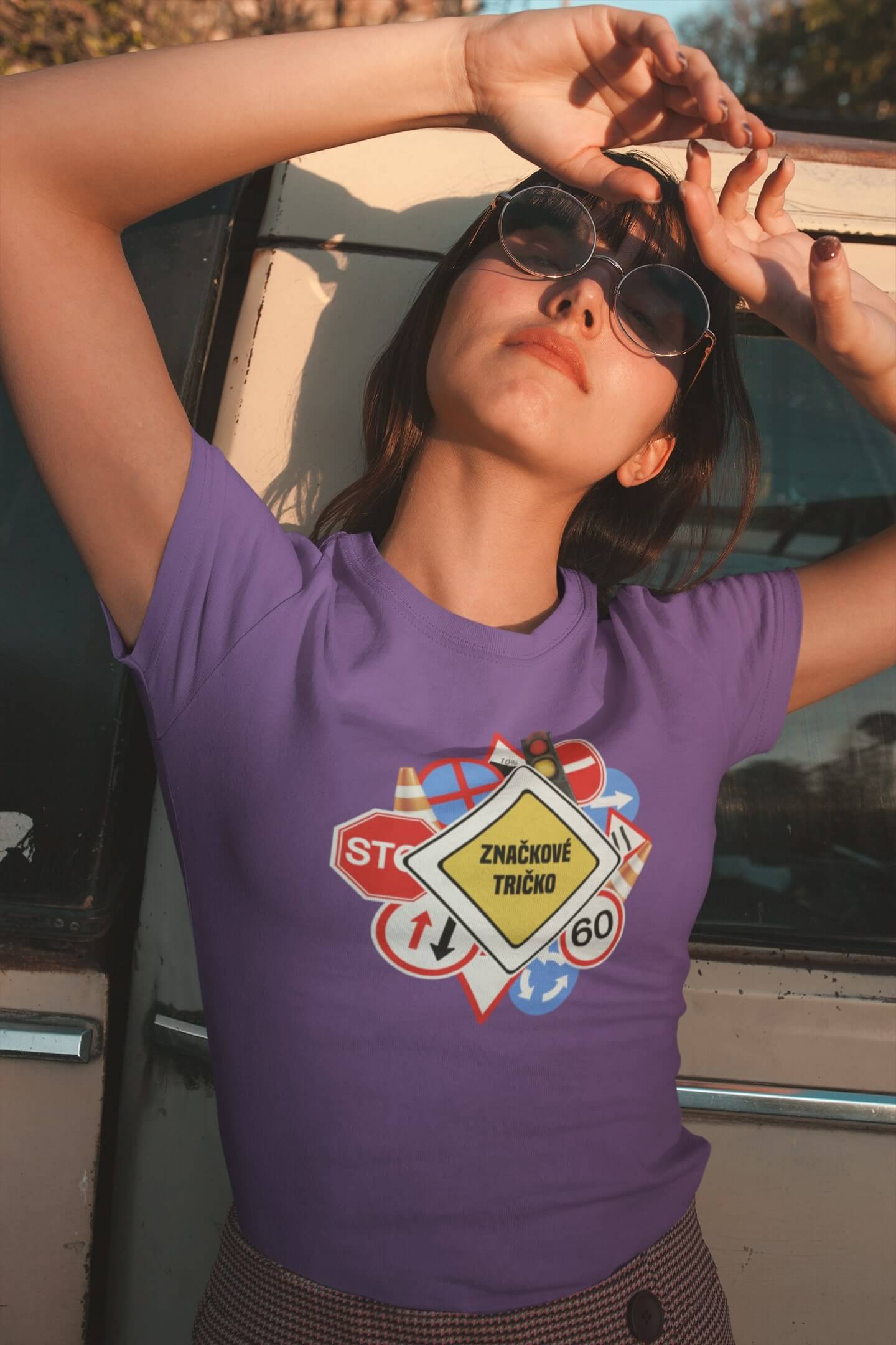 Dámské tričko Značkové tričko Barva: Fialová