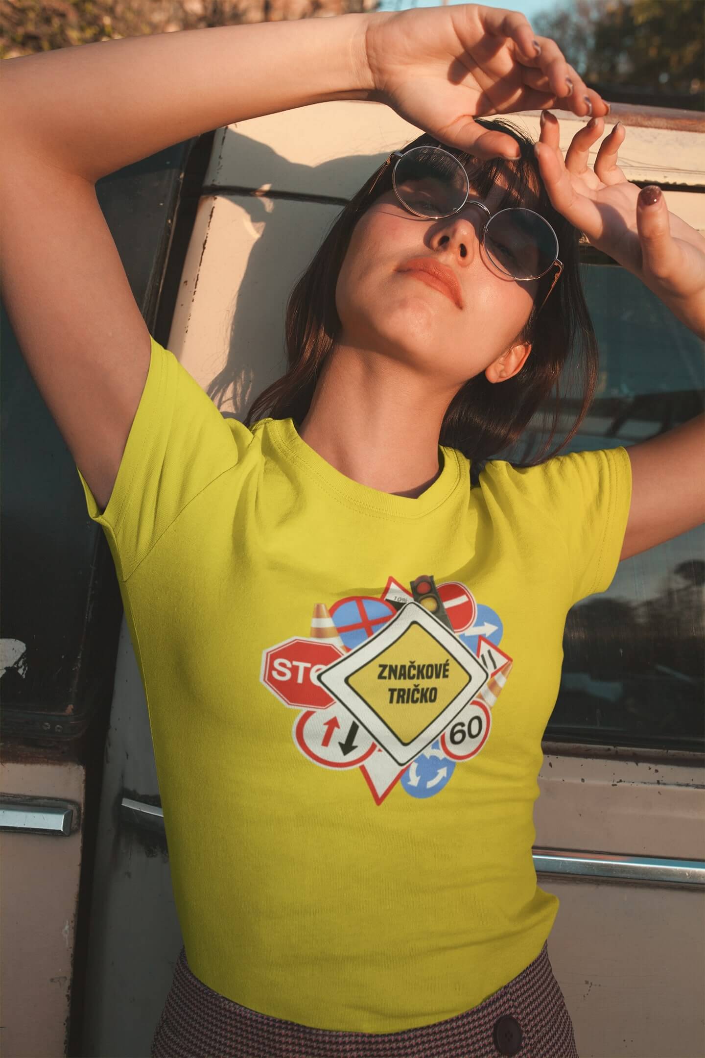 Dámské tričko Značkové tričko Barva: Žlutá