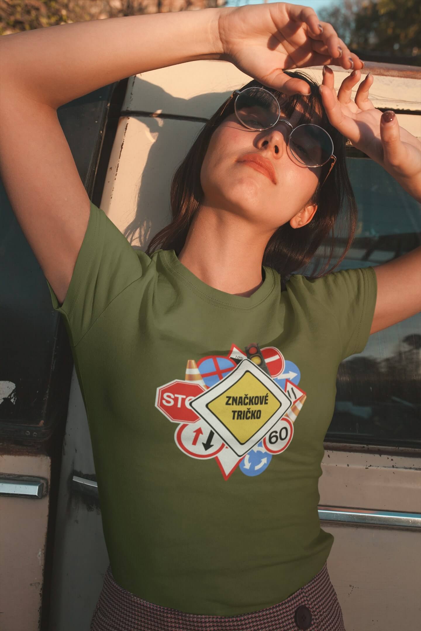 Dámské tričko Značkové tričko Barva: Khaki