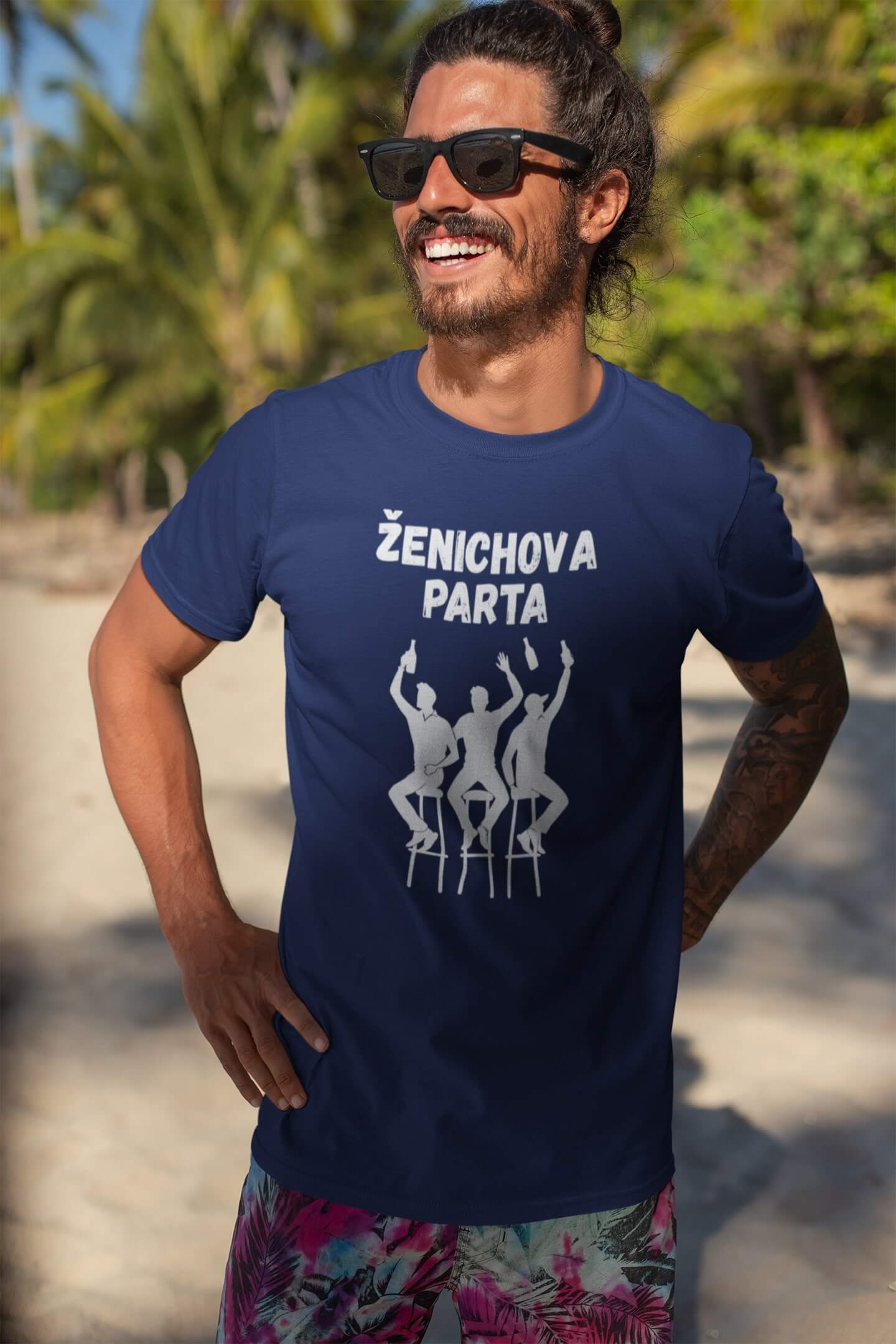 Pánske tričko Ženichova parta Barva: Půlnoční modrá