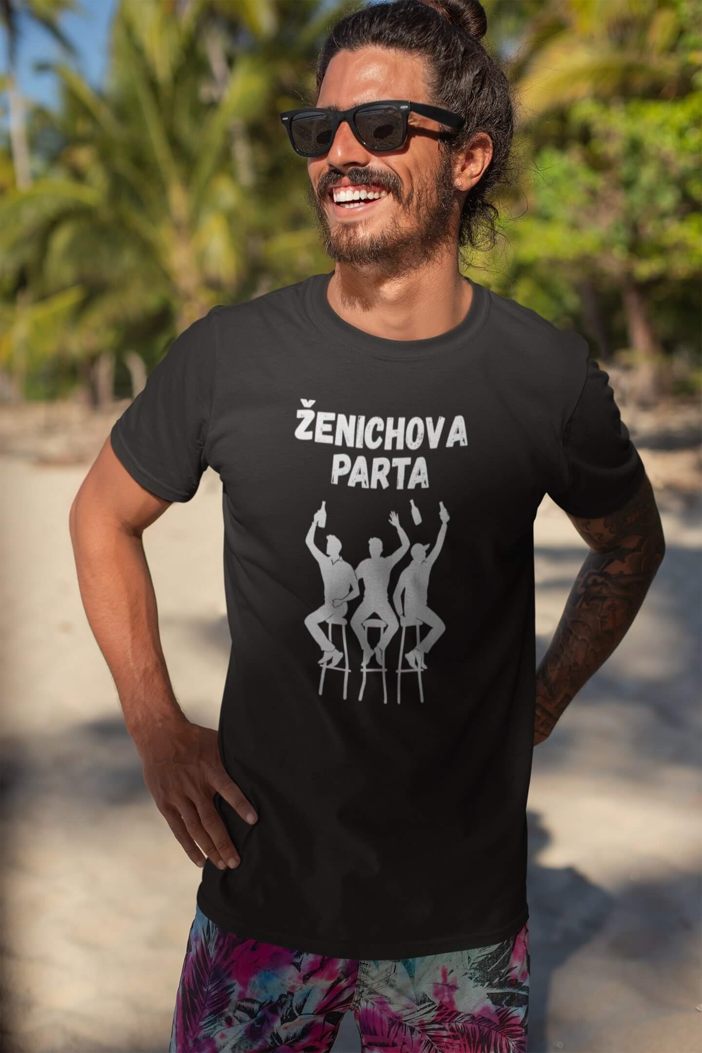 Pánske tričko Ženichova parta Barva: Černá