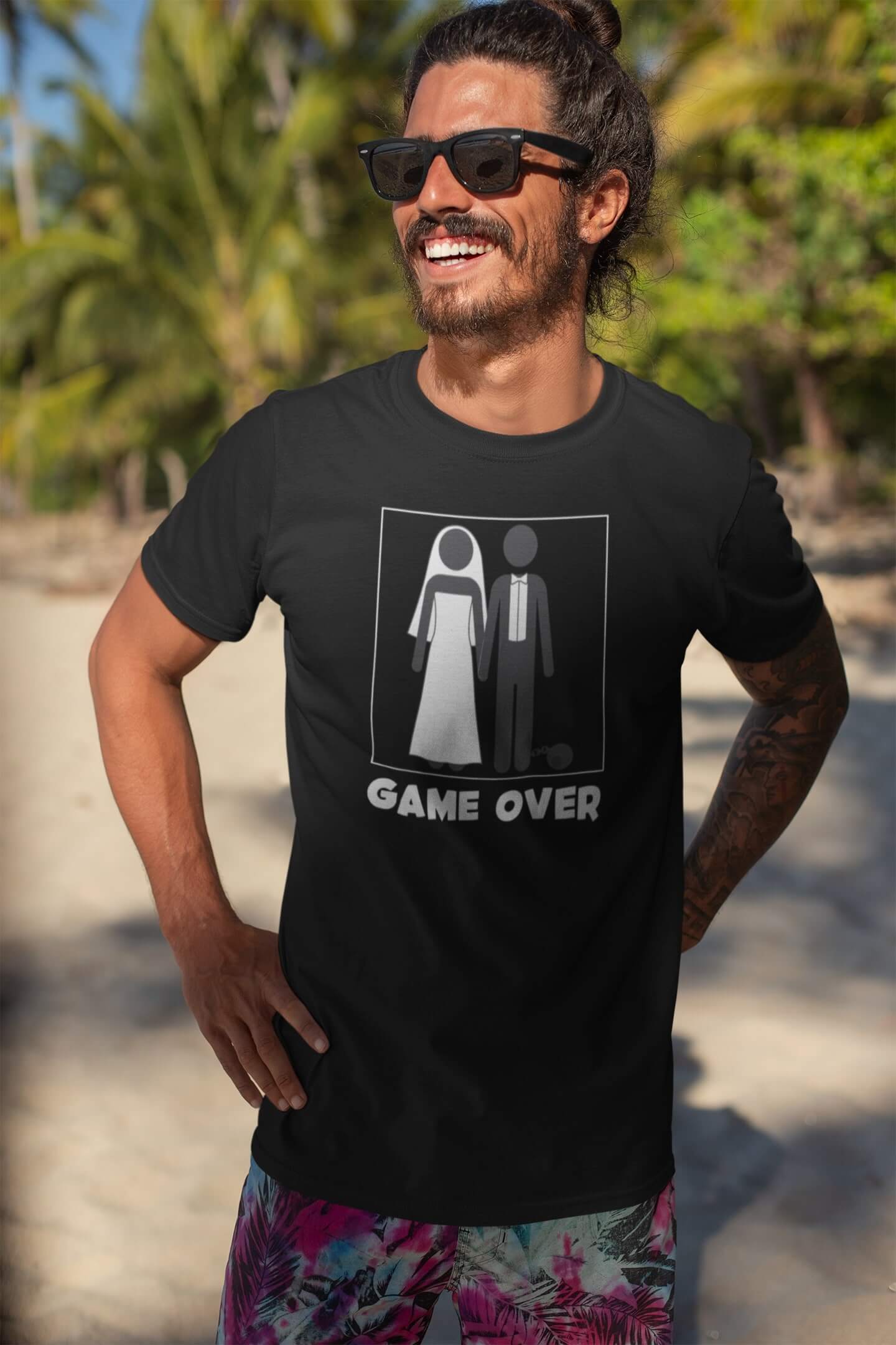 Pánske tričko Game over Barva: Černá