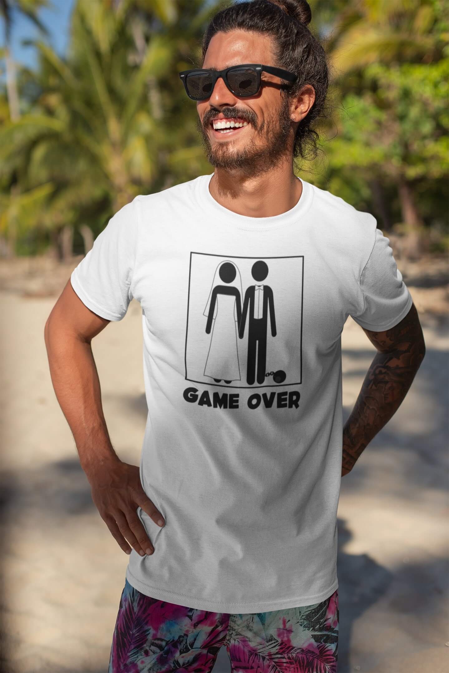 Pánske tričko Game over Barva: Bíla