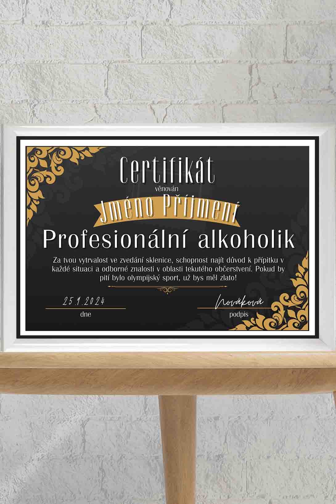 Certifikát Profesionální Alkoholik/Alkoholička