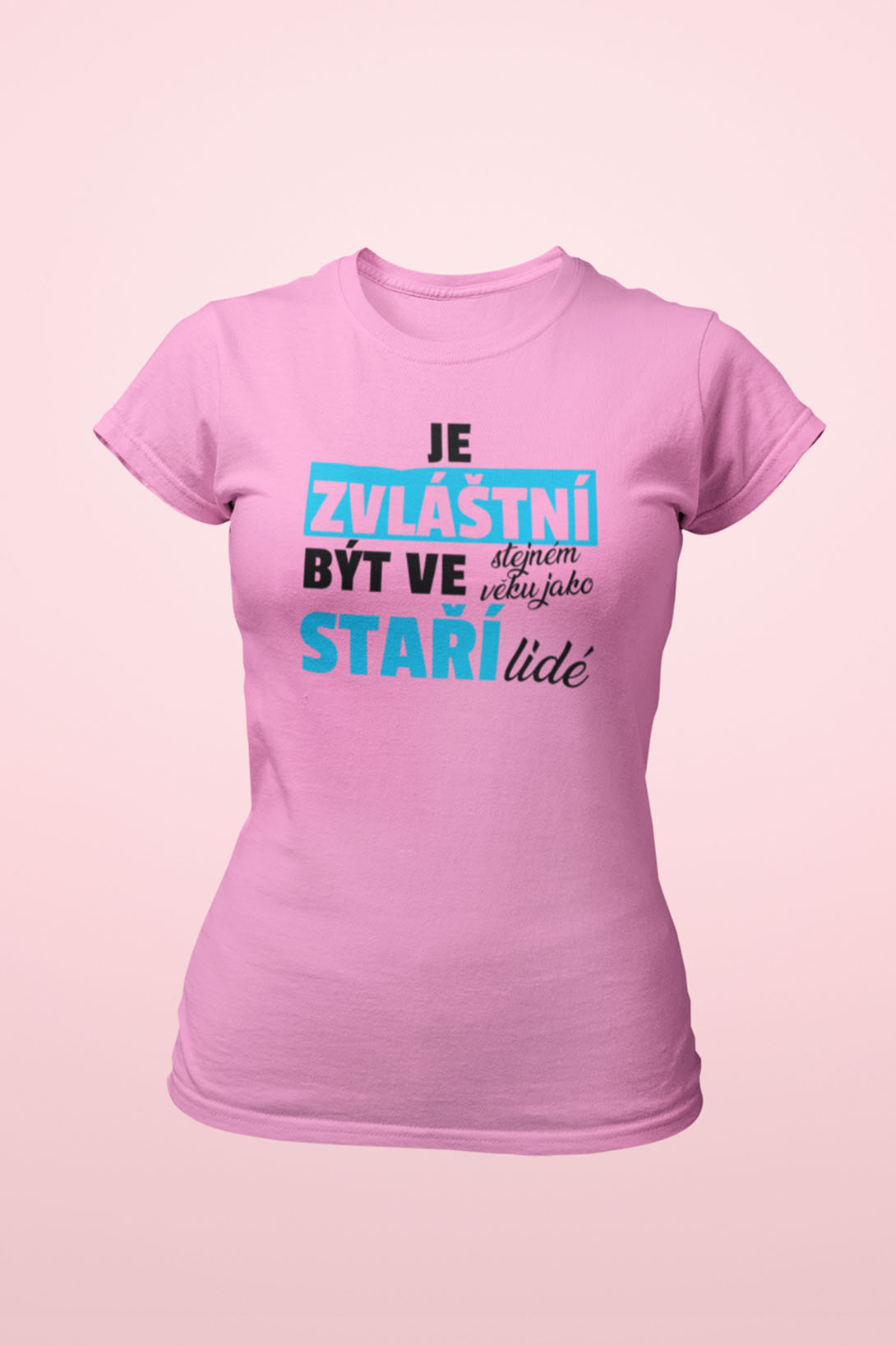 Dámské tričko Staří lidé Barva: Ružová, Velikost: XS