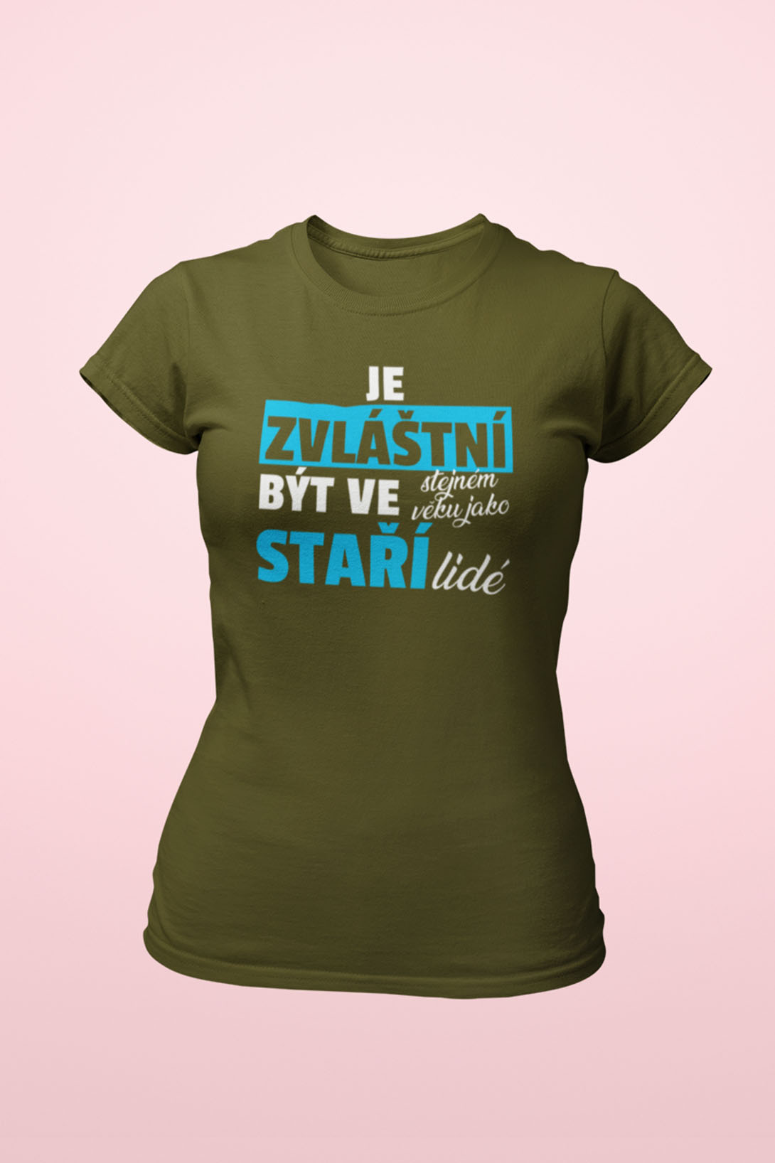Dámské tričko Staří lidé Barva: Khaki, Velikost: XL