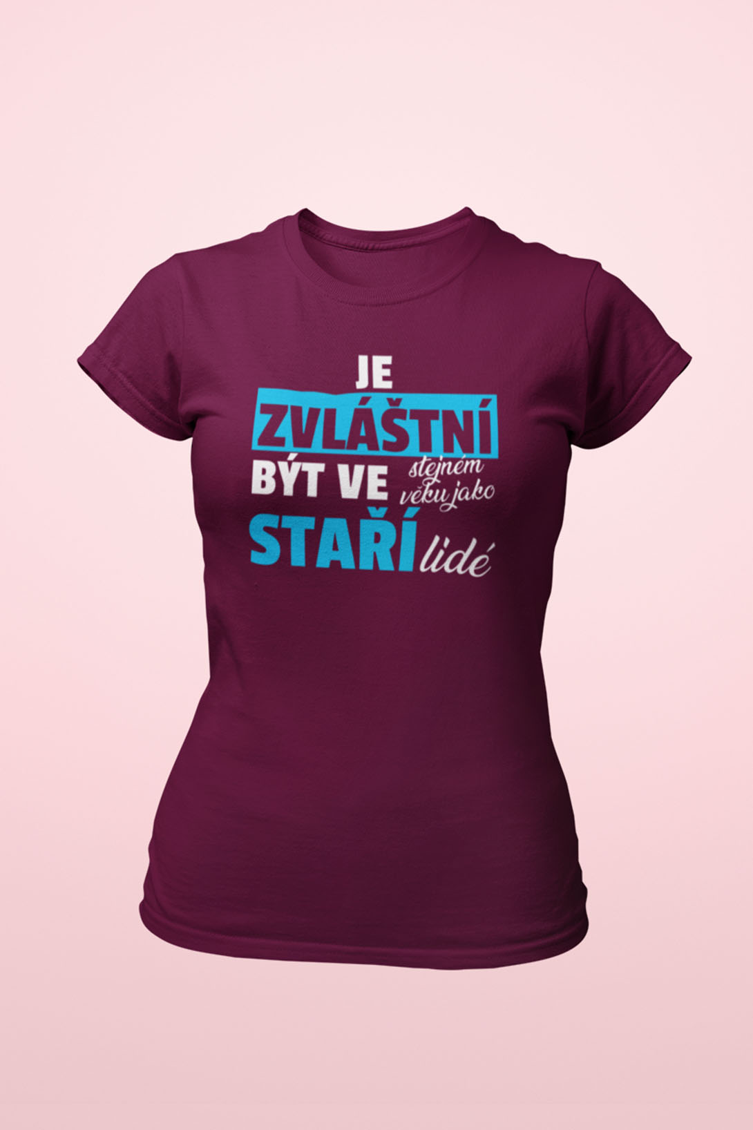 Dámské tričko Staří lidé Barva: Fuchsiová, Velikost: S