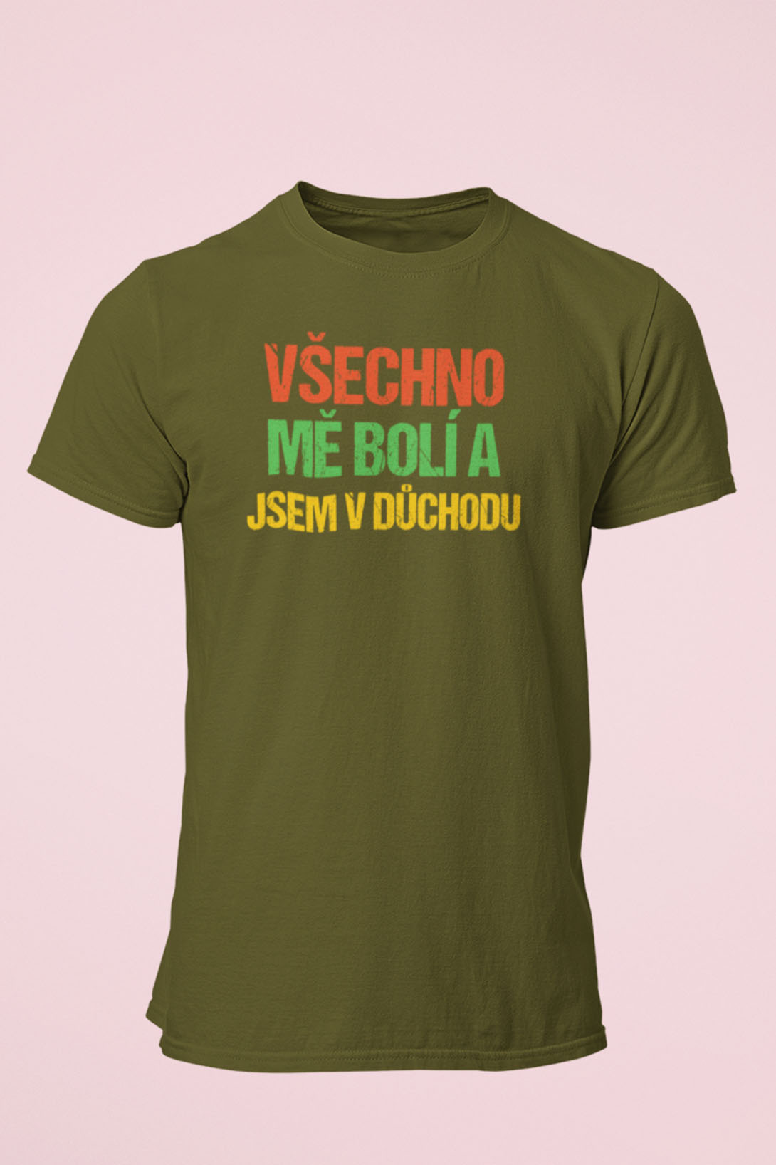 Pánské tričko Všechno mě bolí Barva: Khaki, Velikost: 2XL