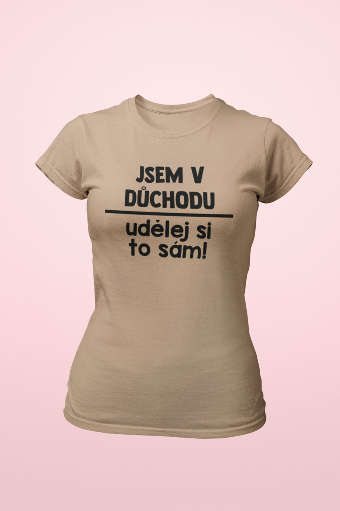 Dámské tričko Udělej si to sám Barva: Písková, Velikost: M