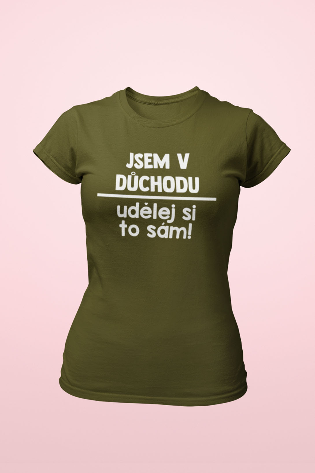 Dámské tričko Udělej si to sám Barva: Khaki, Velikost: M