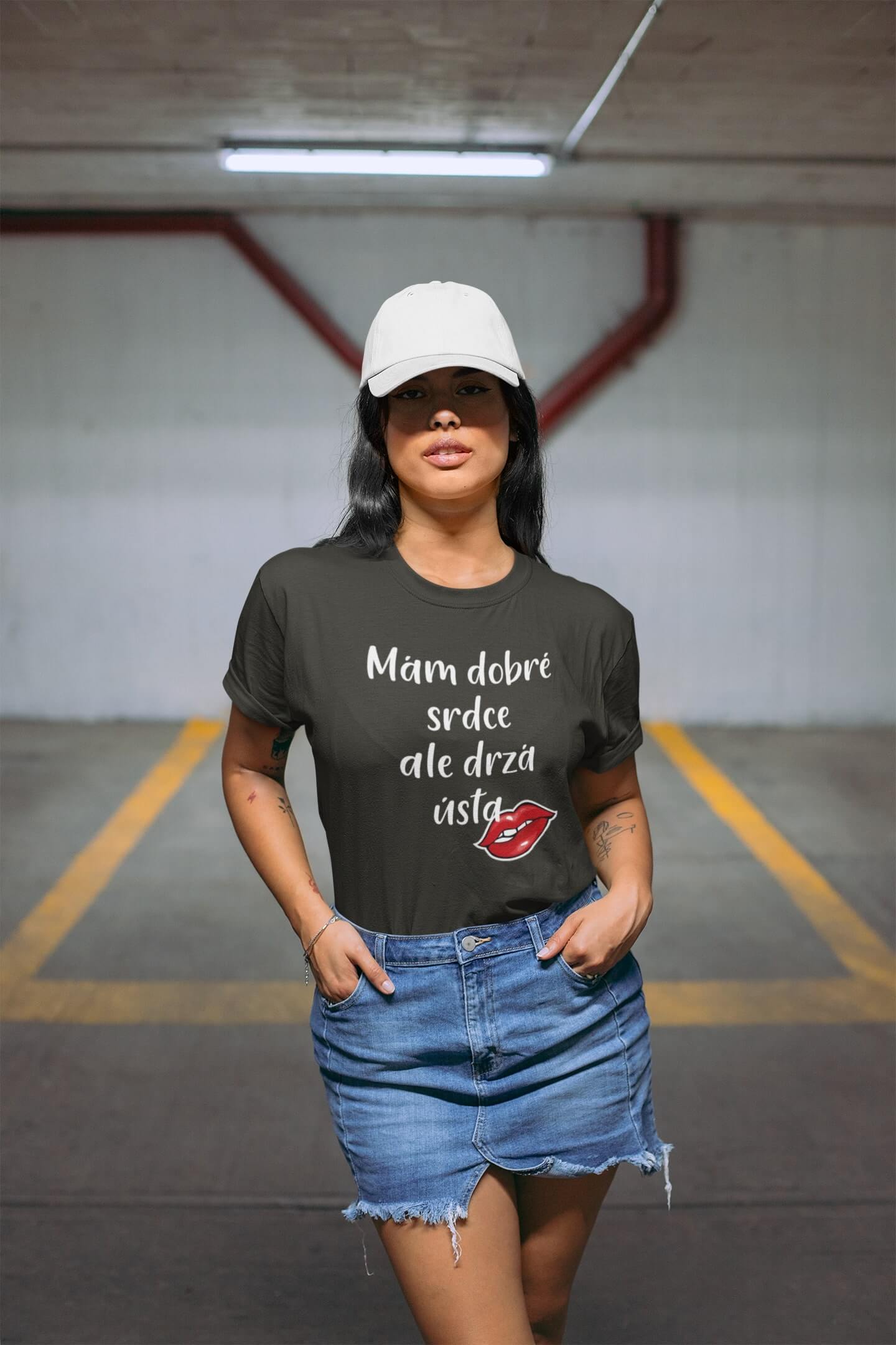 Dámské tričko Dobré srdce Barva: Tmavá břidlice, Velikost: XL