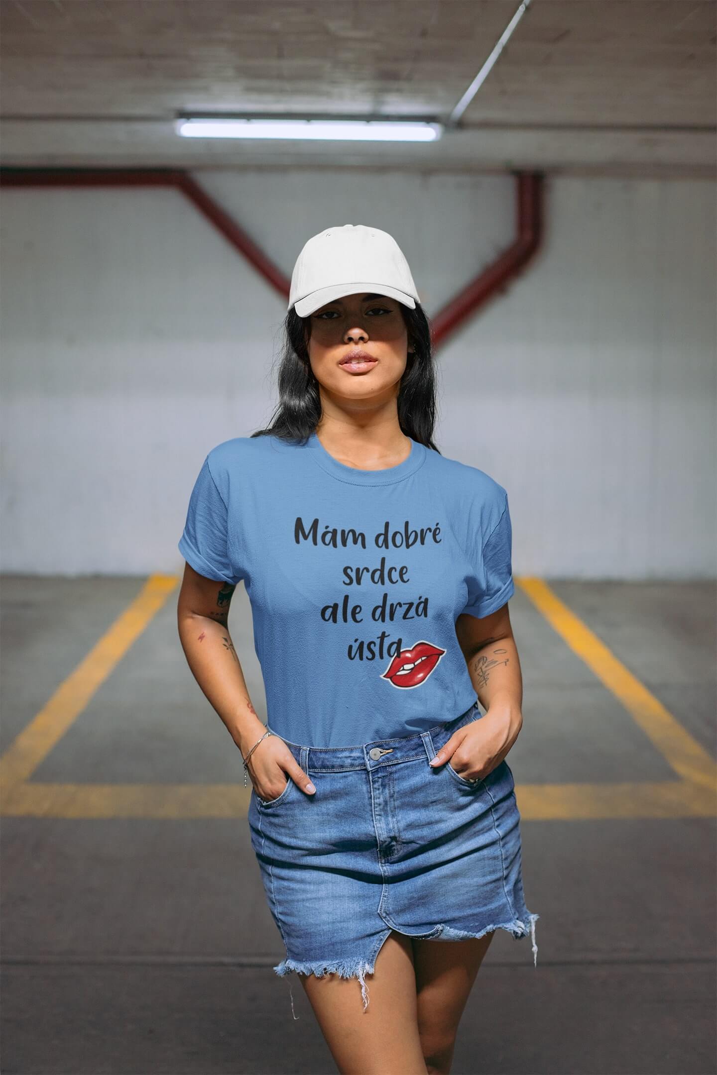 Dámské tričko Dobré srdce Barva: Světlemodrá, Velikost: 2XL