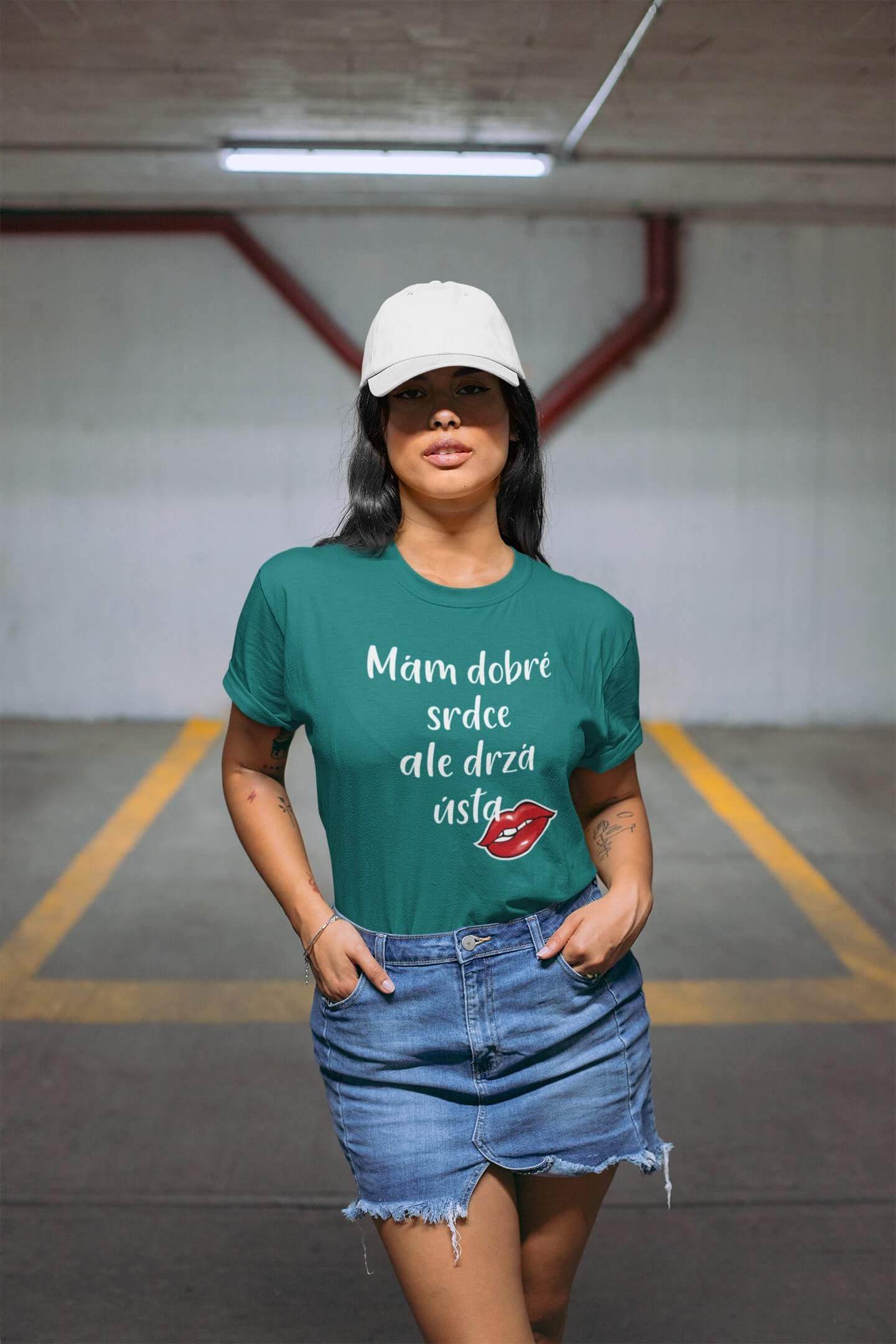 Dámské tričko Dobré srdce Barva: Smaragdově zelená, Velikost: L