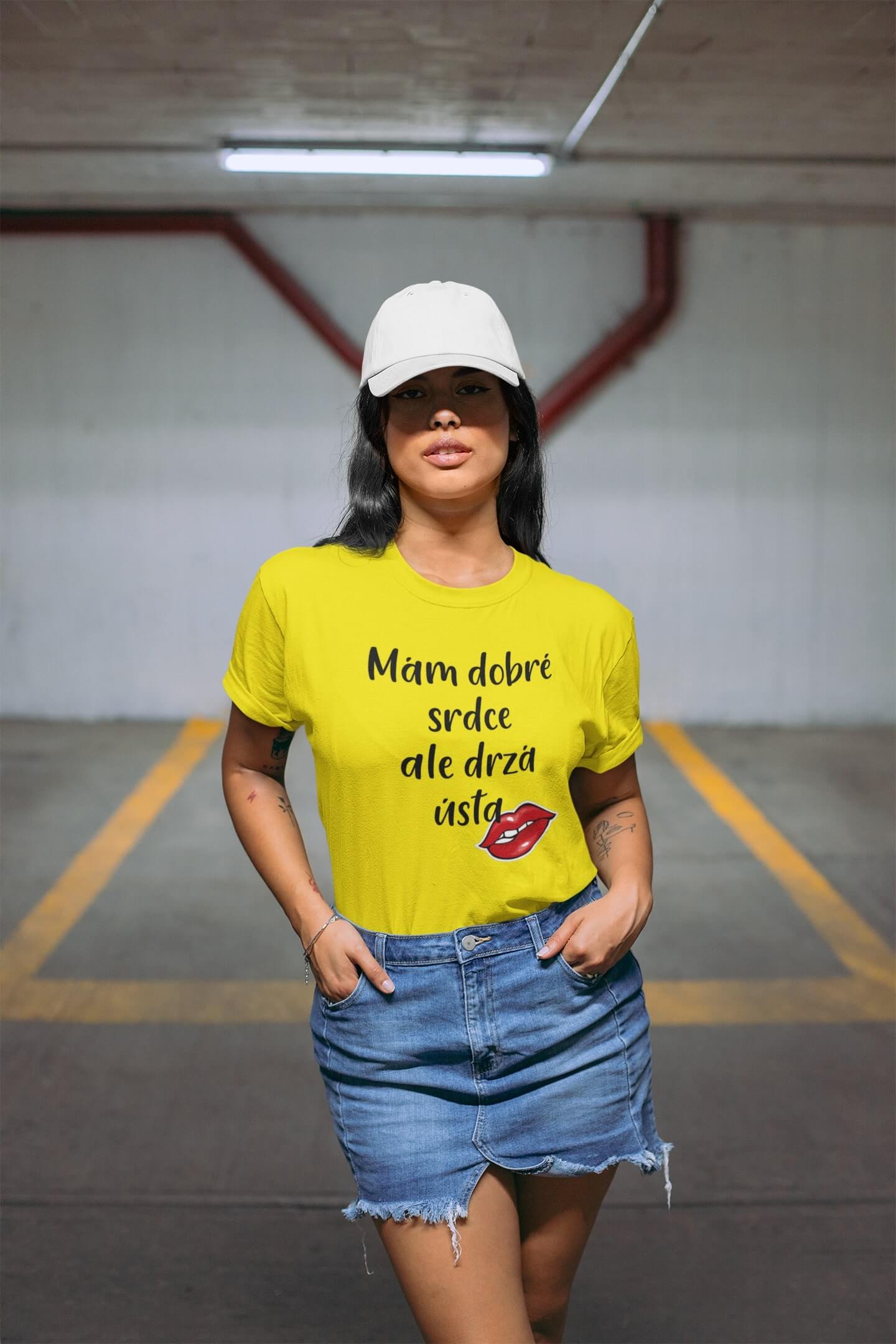 Dámské tričko Dobré srdce Barva: Citrónová, Velikost: XL