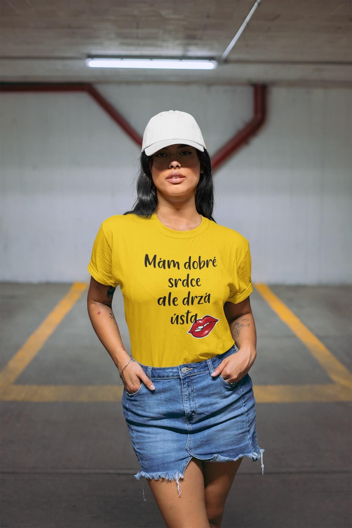 Dámské tričko Dobré srdce Barva: Žlutá, Velikost: S