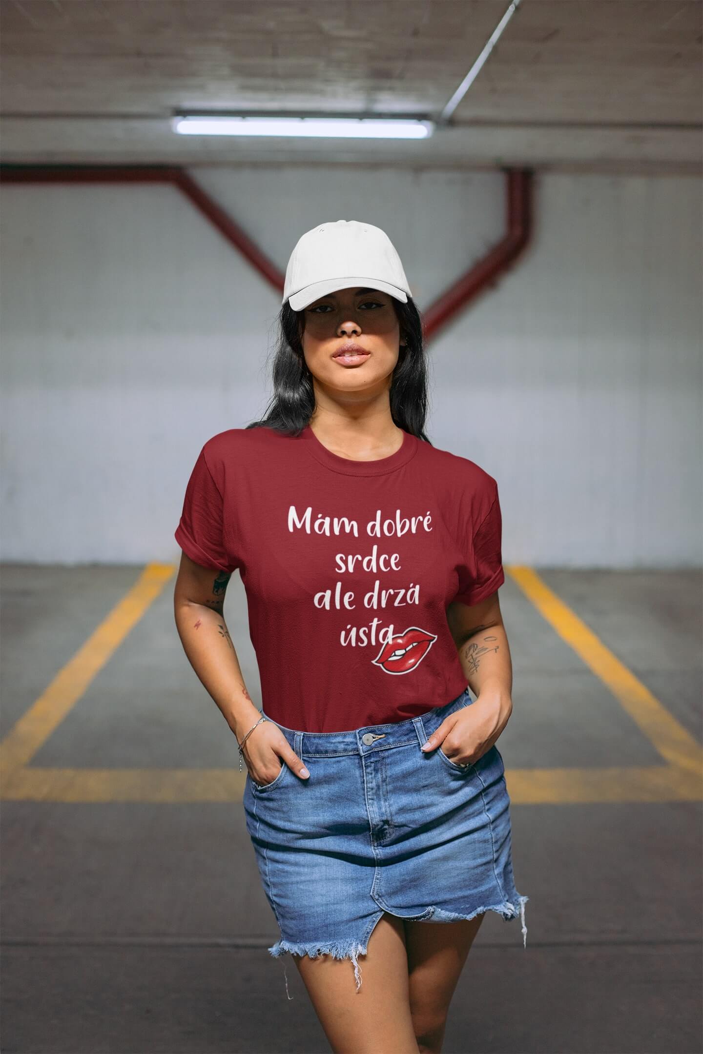 Dámské tričko Dobré srdce Barva: Marlboro červená, Velikost: 2XL