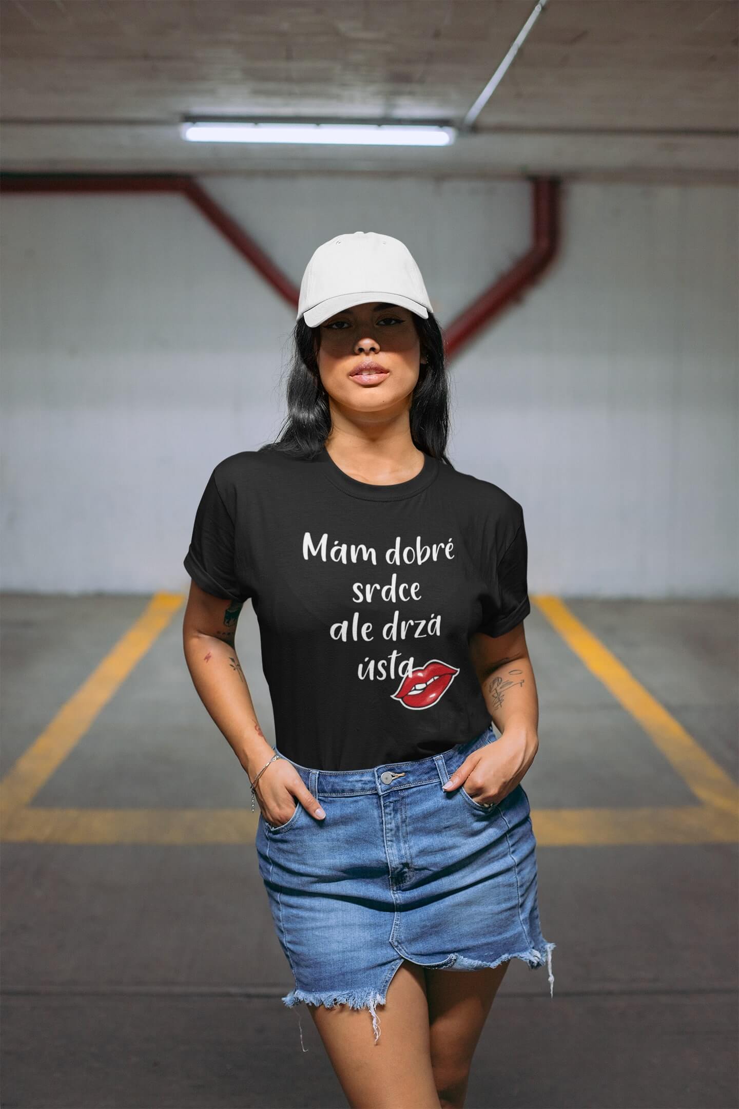 Dámské tričko Dobré srdce Barva: Černá, Velikost: 2XL