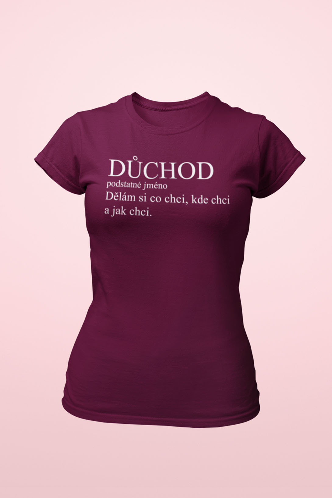 Dámské tričko Důchod Barva: Fuchsiová, Velikost: M