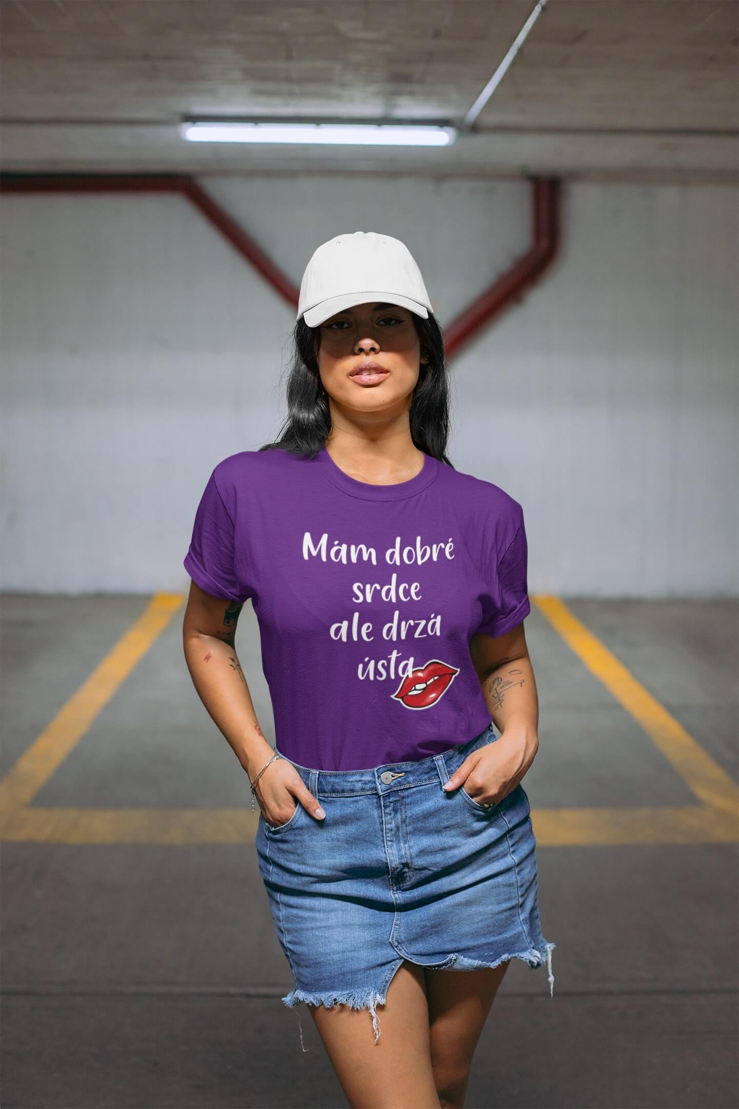 Dámské tričko Dobré srdce Barva: Fialová, Velikost: 2XL