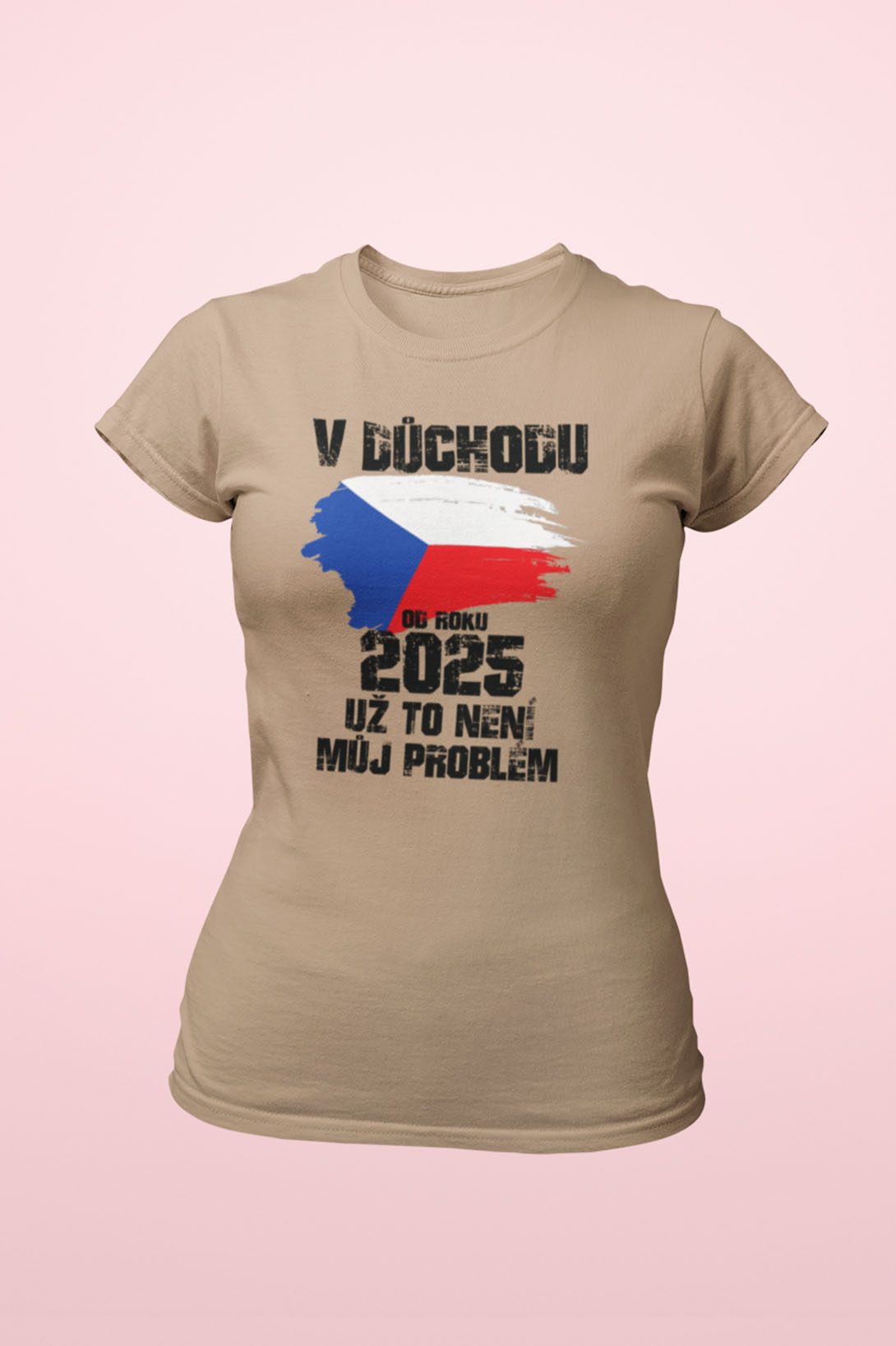 Dámské tričko Už to není můj problém Barva: Písková, Velikost: S