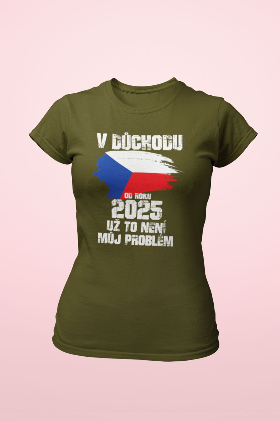 Dámské tričko Už to není můj problém Barva: Khaki, Velikost: L