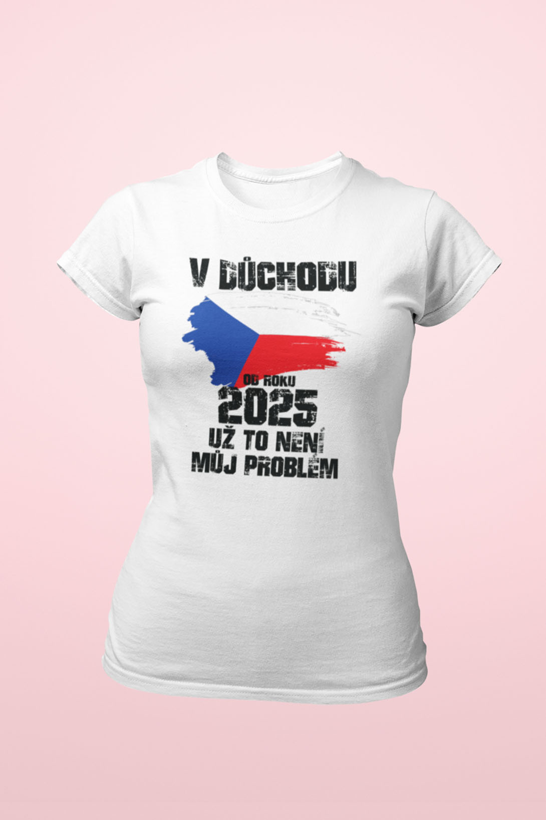 Dámské tričko Už to není můj problém Barva: Bíla, Velikost: 3XL