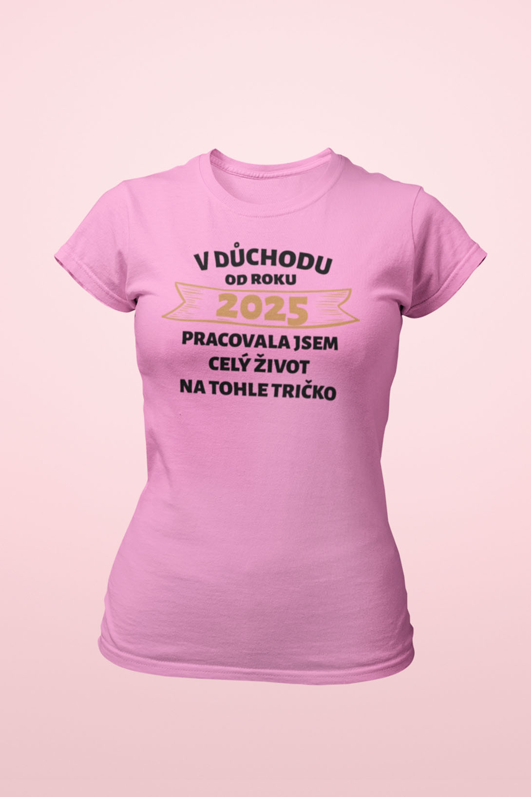 Dámské tričko V důchodu od roku... Barva: Ružová, Velikost: L