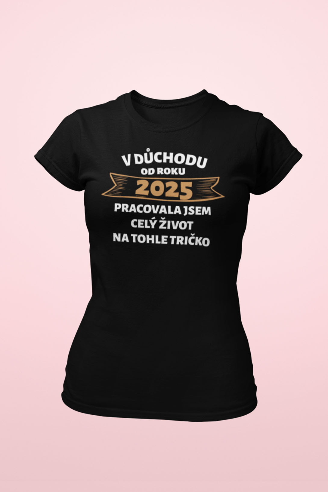 Dámské tričko V důchodu od roku... Barva: Černá, Velikost: 2XL