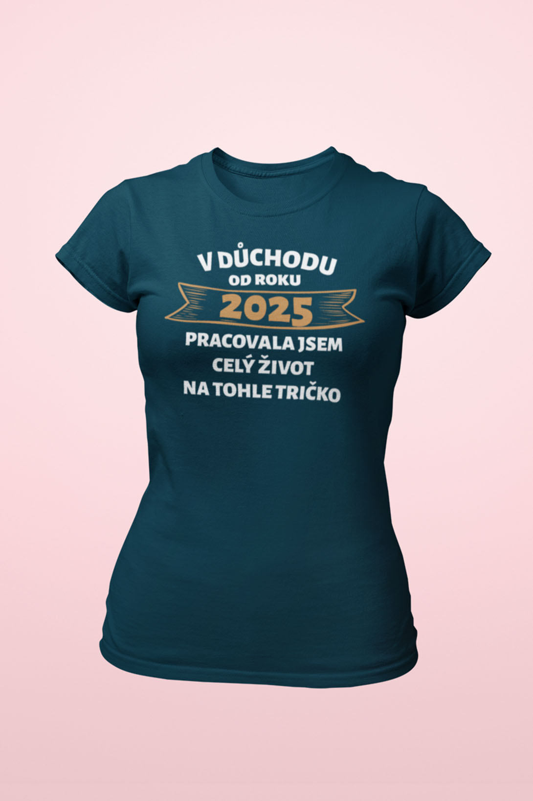 Dámské tričko V důchodu od roku... Barva: Petrolejová modrá, Velikost: 2XL