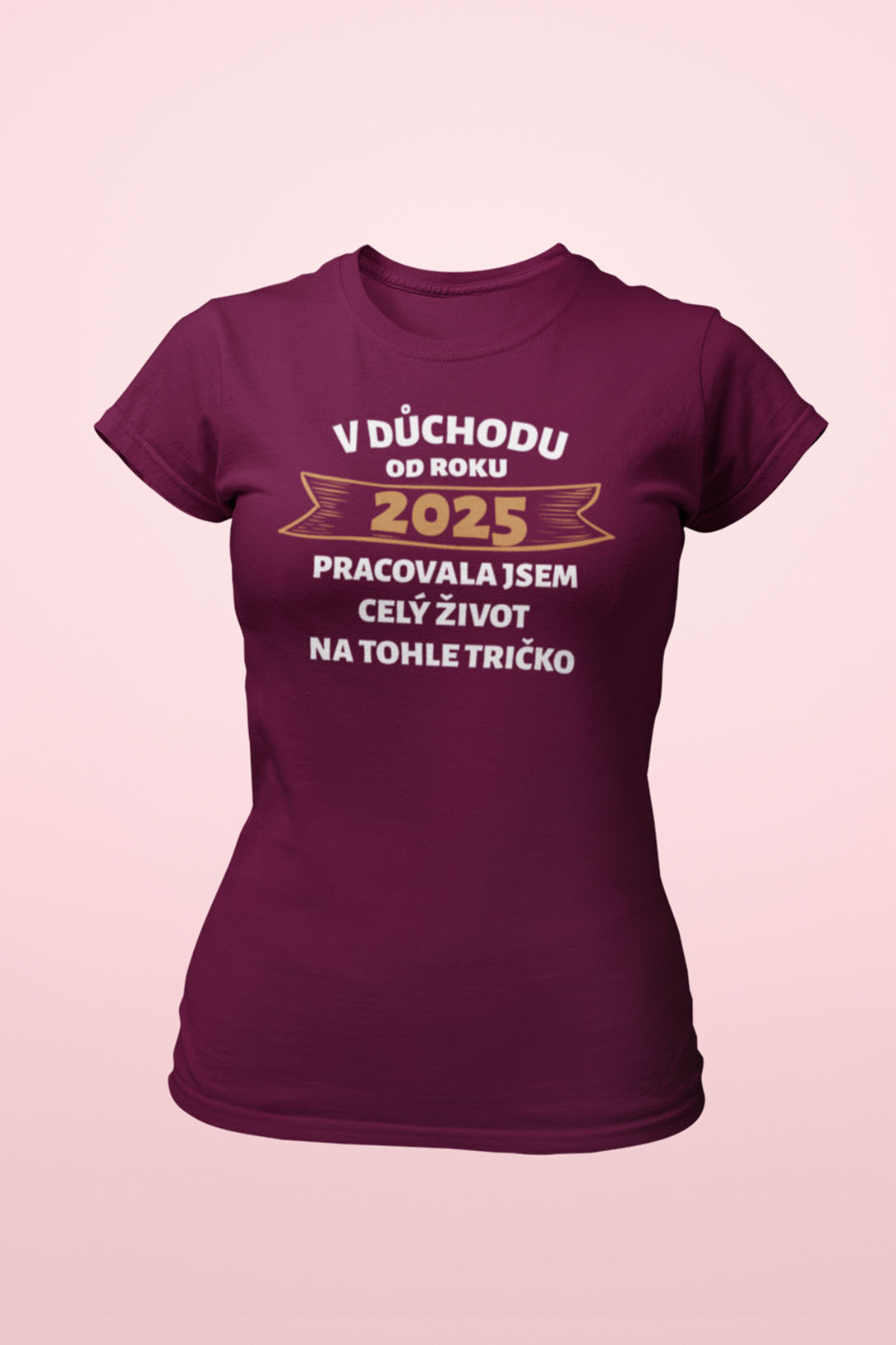Dámské tričko V důchodu od roku... Barva: Fuchsiová, Velikost: L