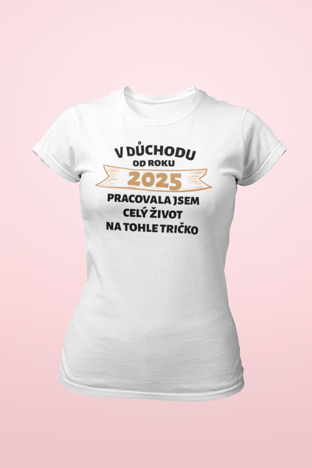 Dámské tričko V důchodu od roku... Barva: Bíla, Velikost: 2XL