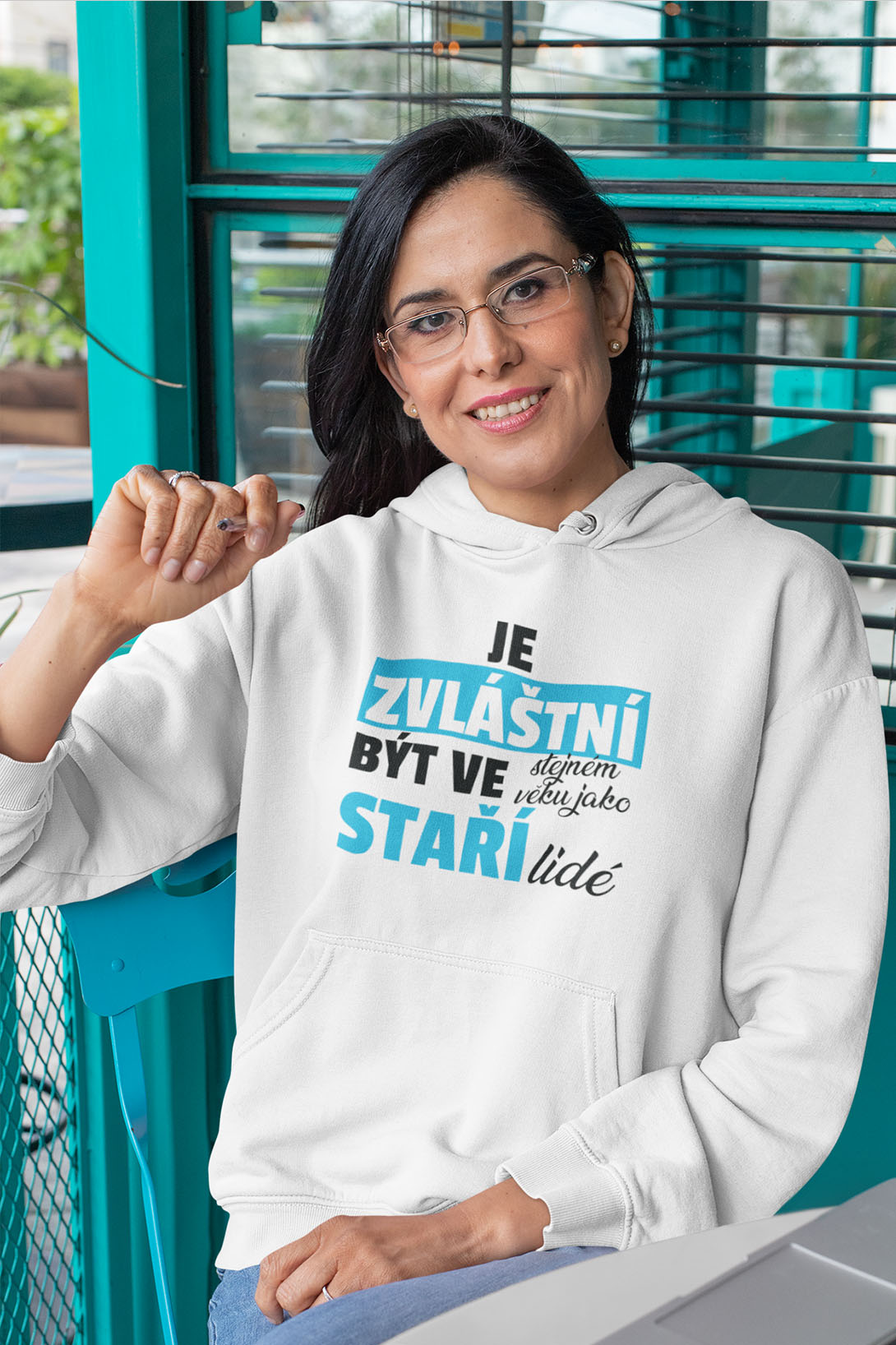 Dámská mikina Staří lidé Barva: Bíla, Velikost: L