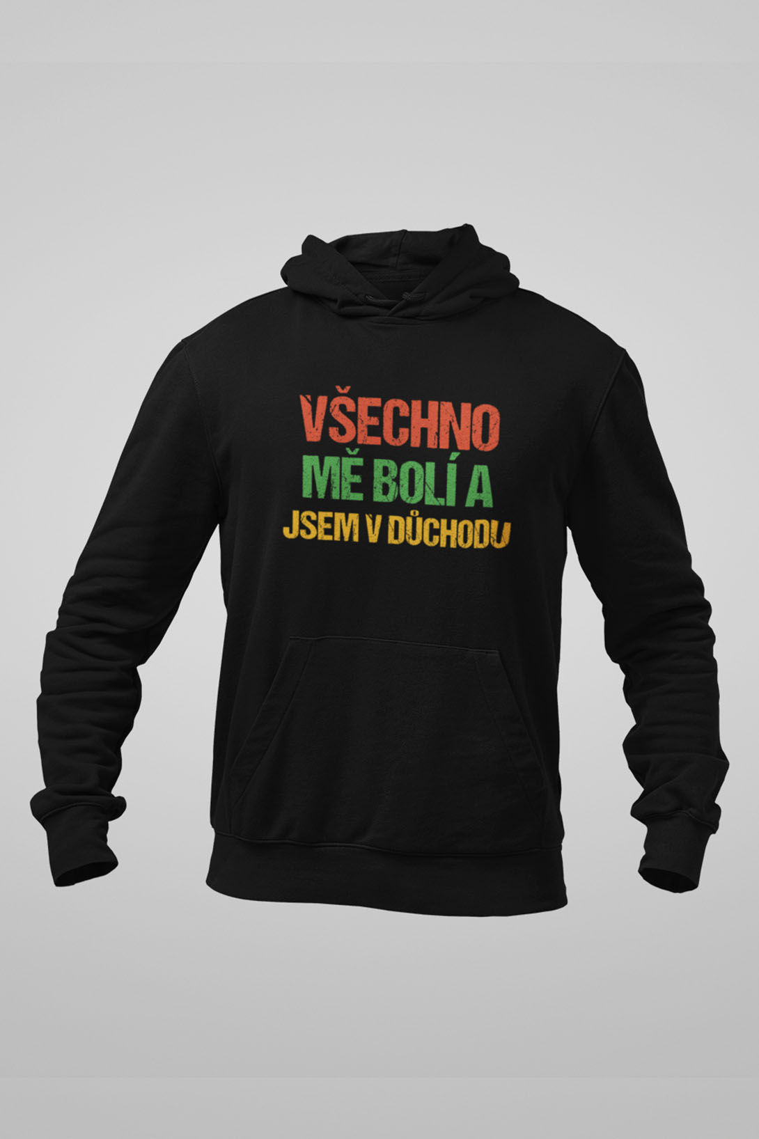 Pánská mikina Všechno mě bolí Barva: Černá, Velikost: 4XL