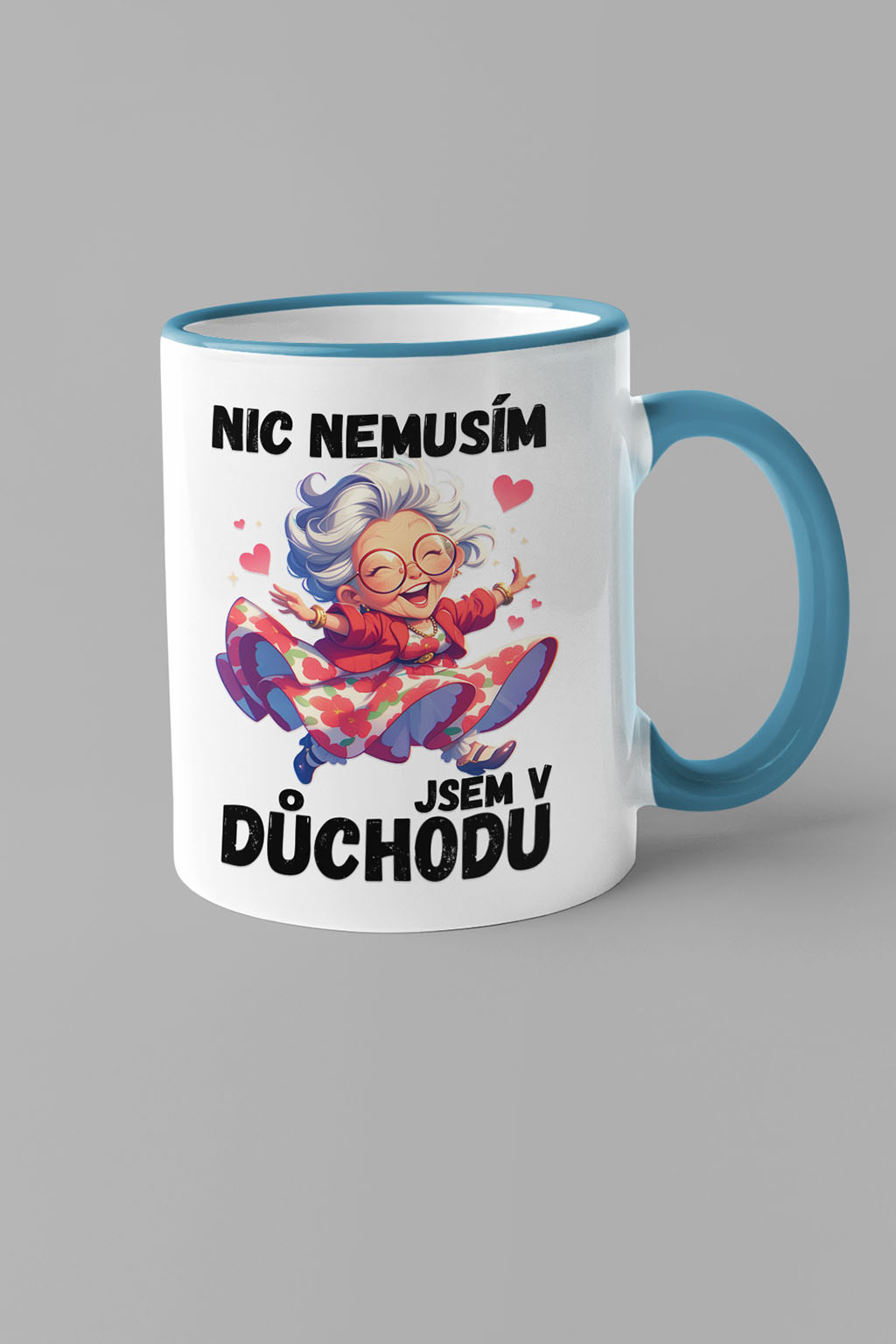 Dámský hrnek Jsem v důchodu Barva: Modrá