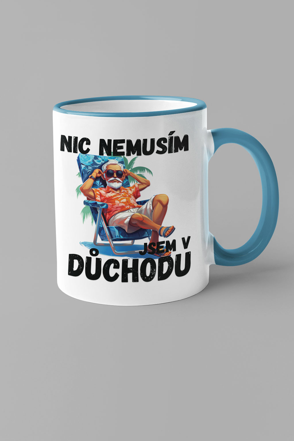 Pánský hrnek Jsem v důchodu Barva: Modrá