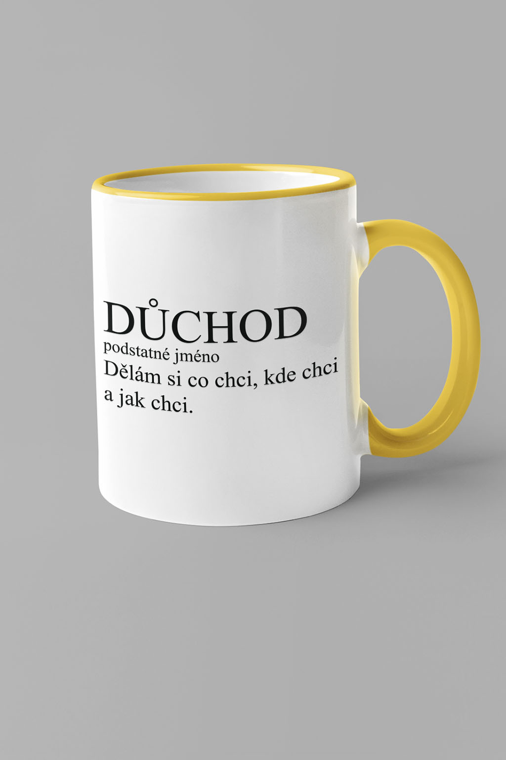 Levně Hrnek Důchod Barva: Žlutá