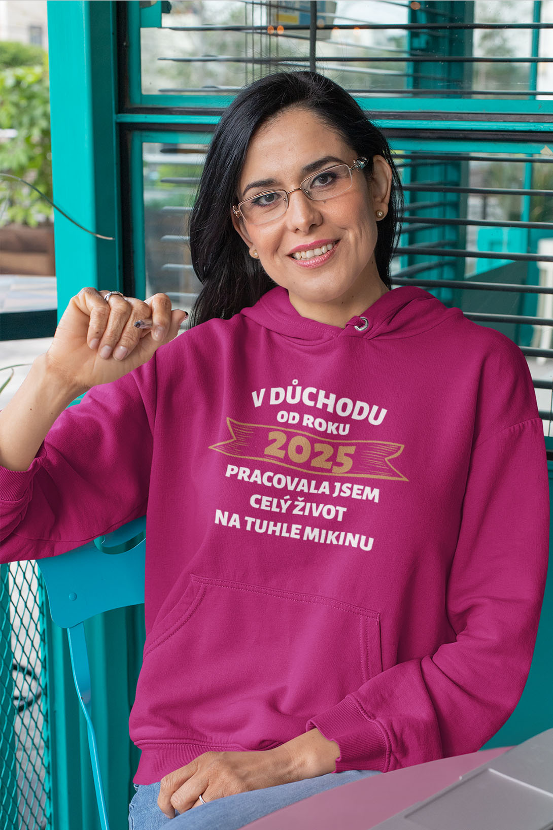 Dámská mikina V důchodu od roku... Barva: Purpurová, Velikost: M
