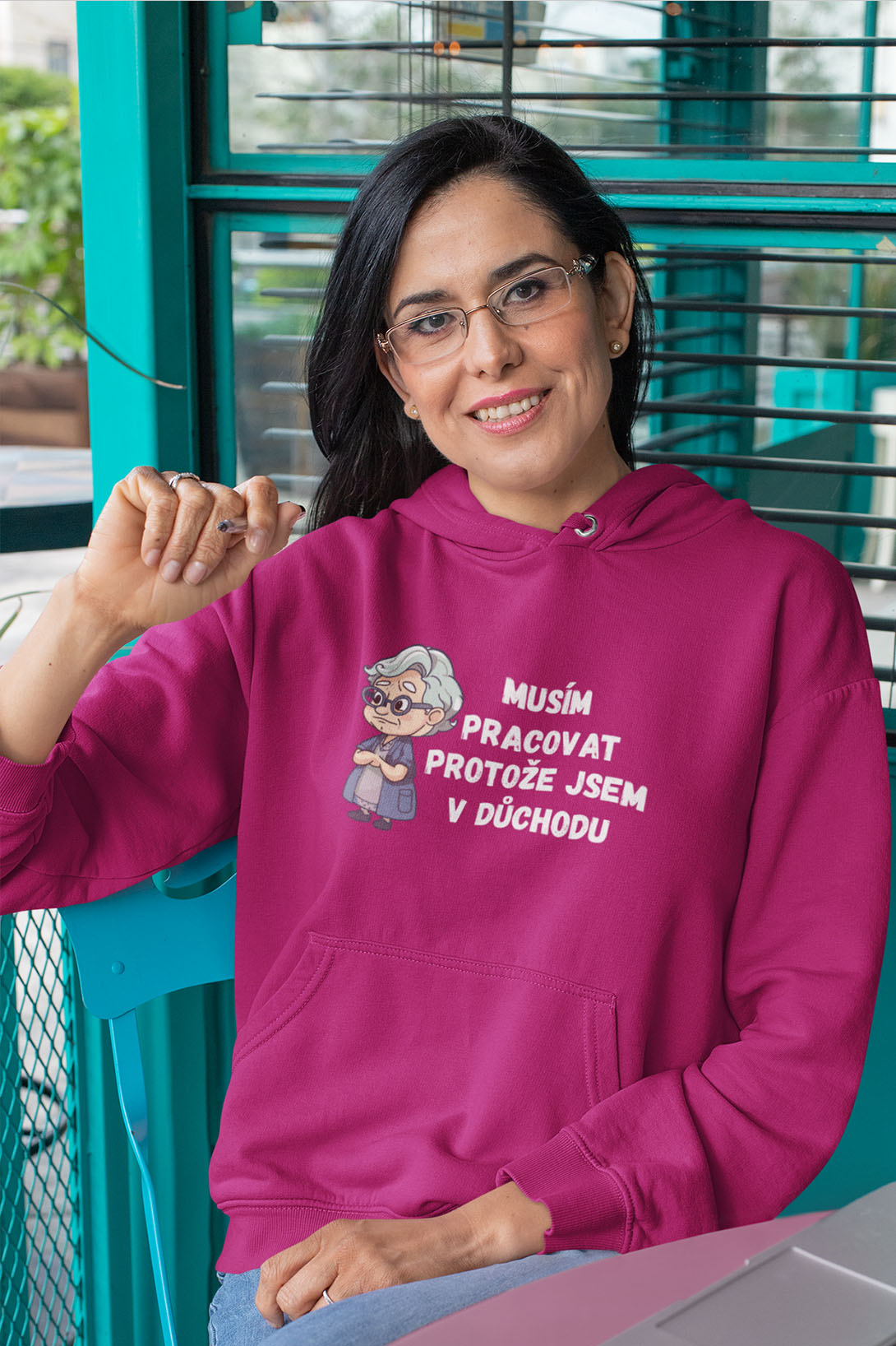 Dámská mikina Protože jsem v důchodu Barva: Purpurová, Velikost: S