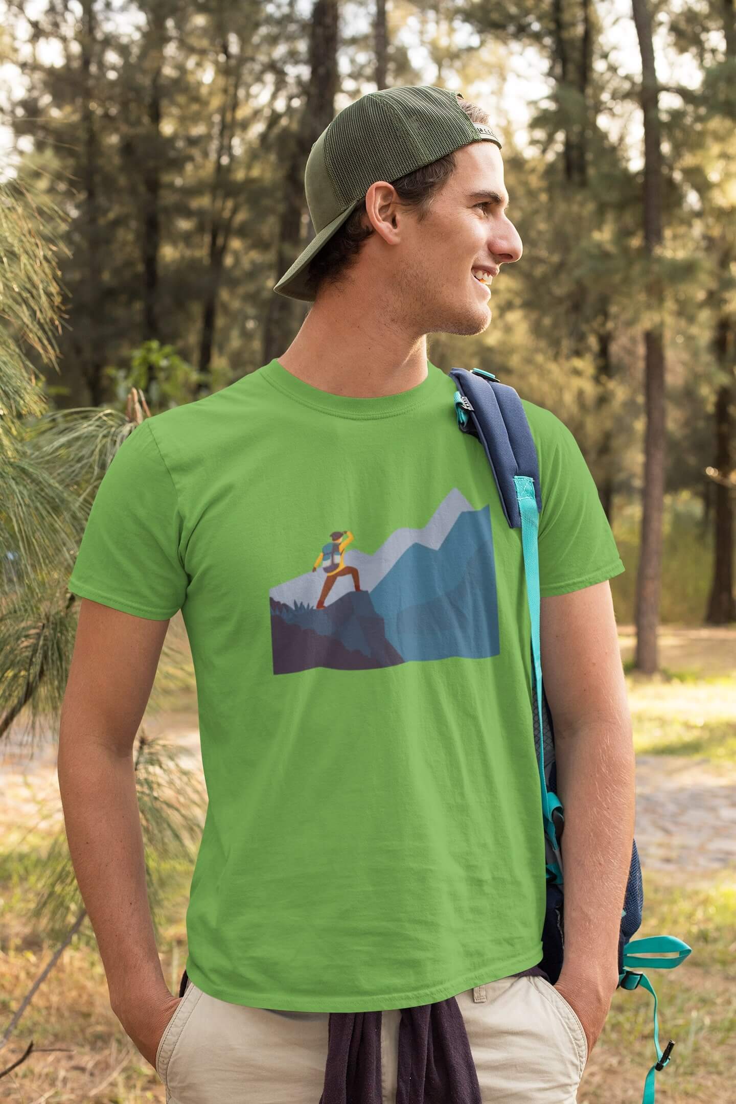 Pánské tričko Adventure Barva: Hrášková zelená, Velikost: 2XL