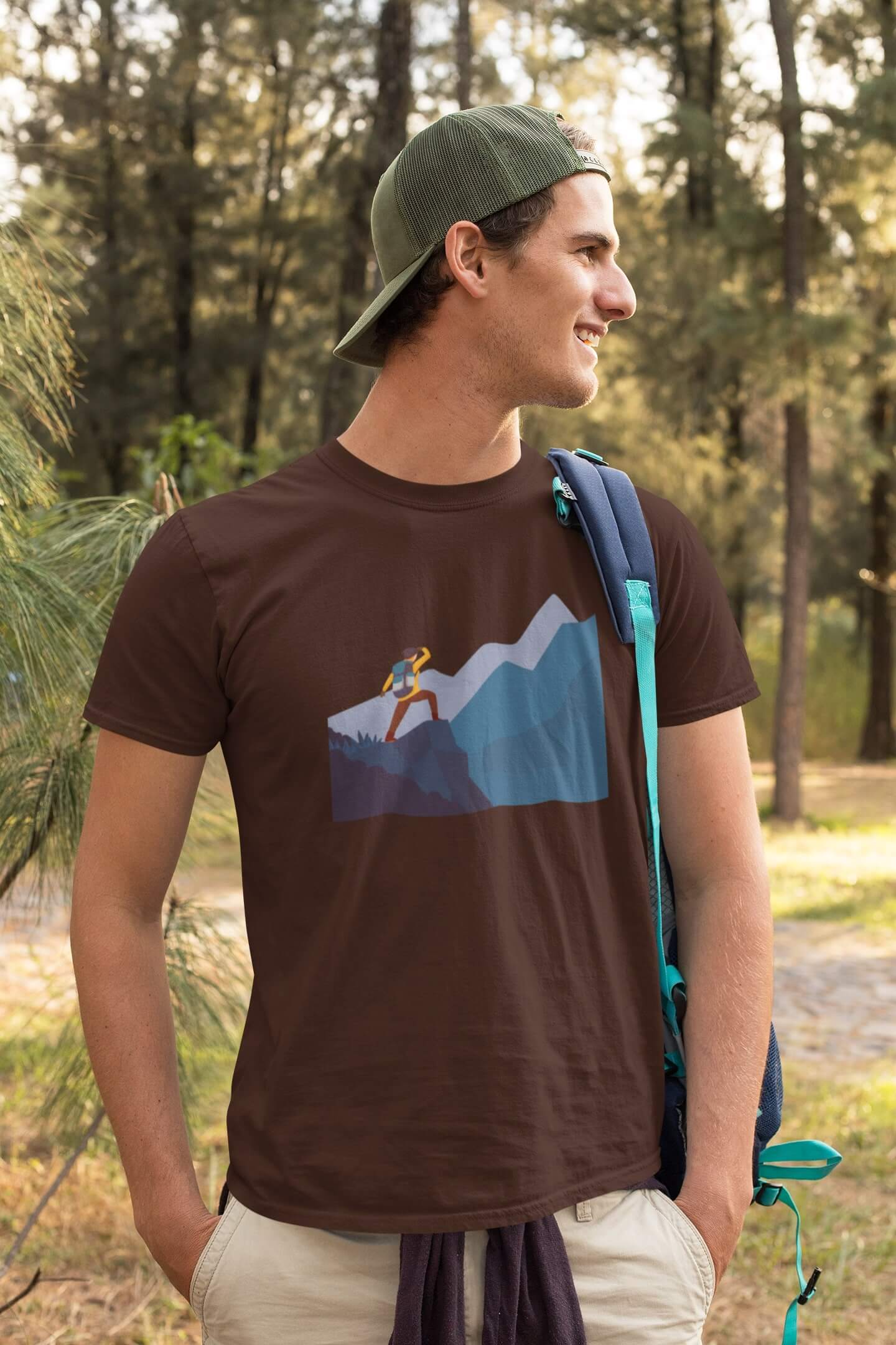 Pánské tričko Adventure Barva: Čokoládová, Velikost: L