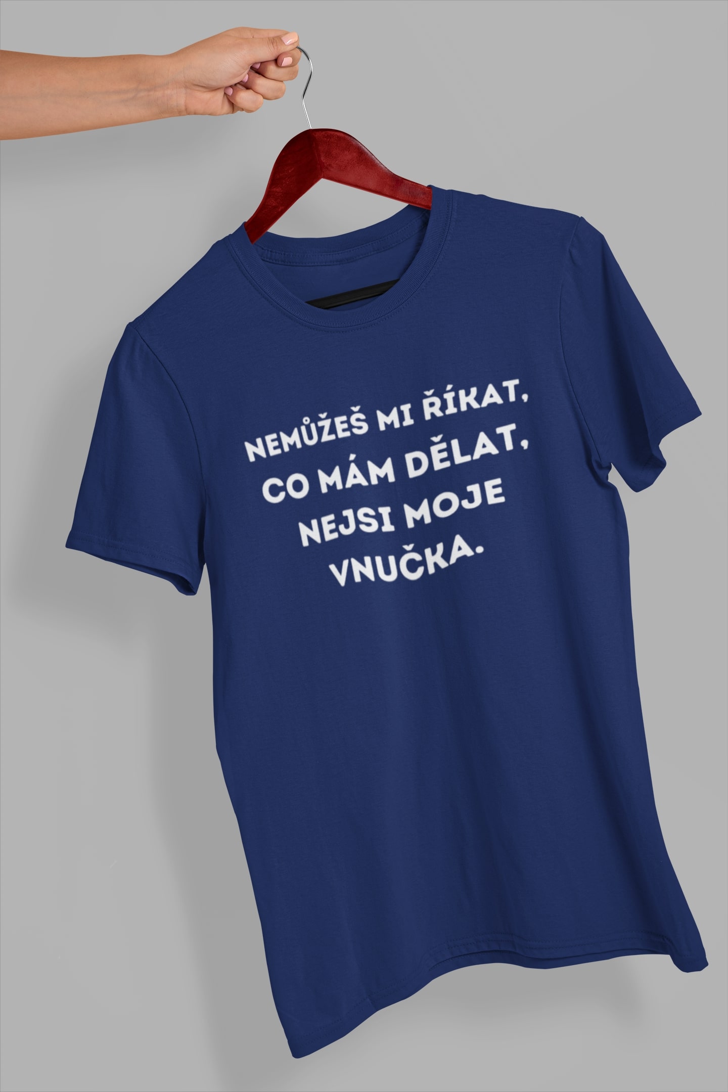 Pánské tričko Nejsi moje vnučka Barva: Půlnoční modrá, Velikost: L
