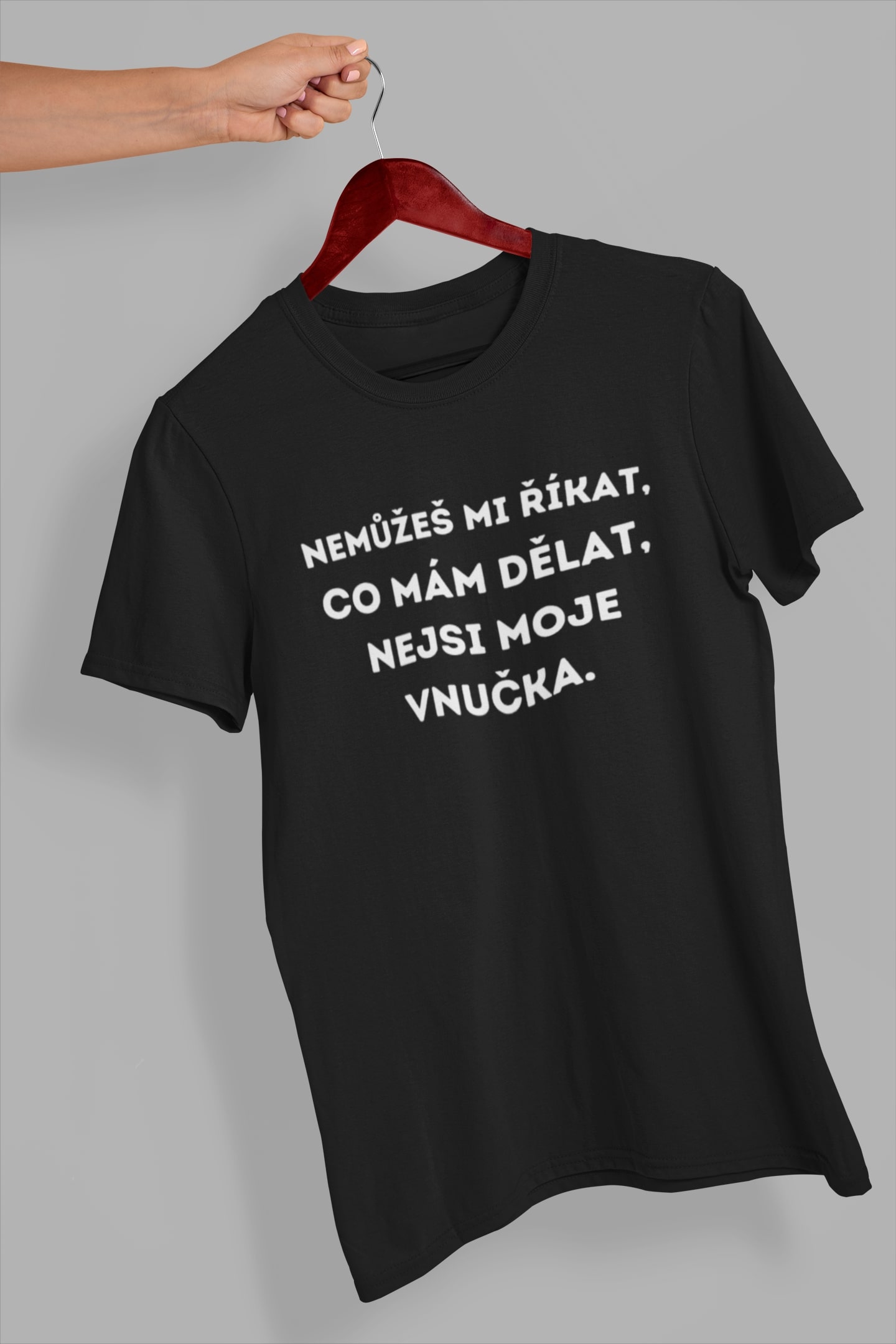 Pánské tričko Nejsi moje vnučka Barva: Černá, Velikost: 3XL