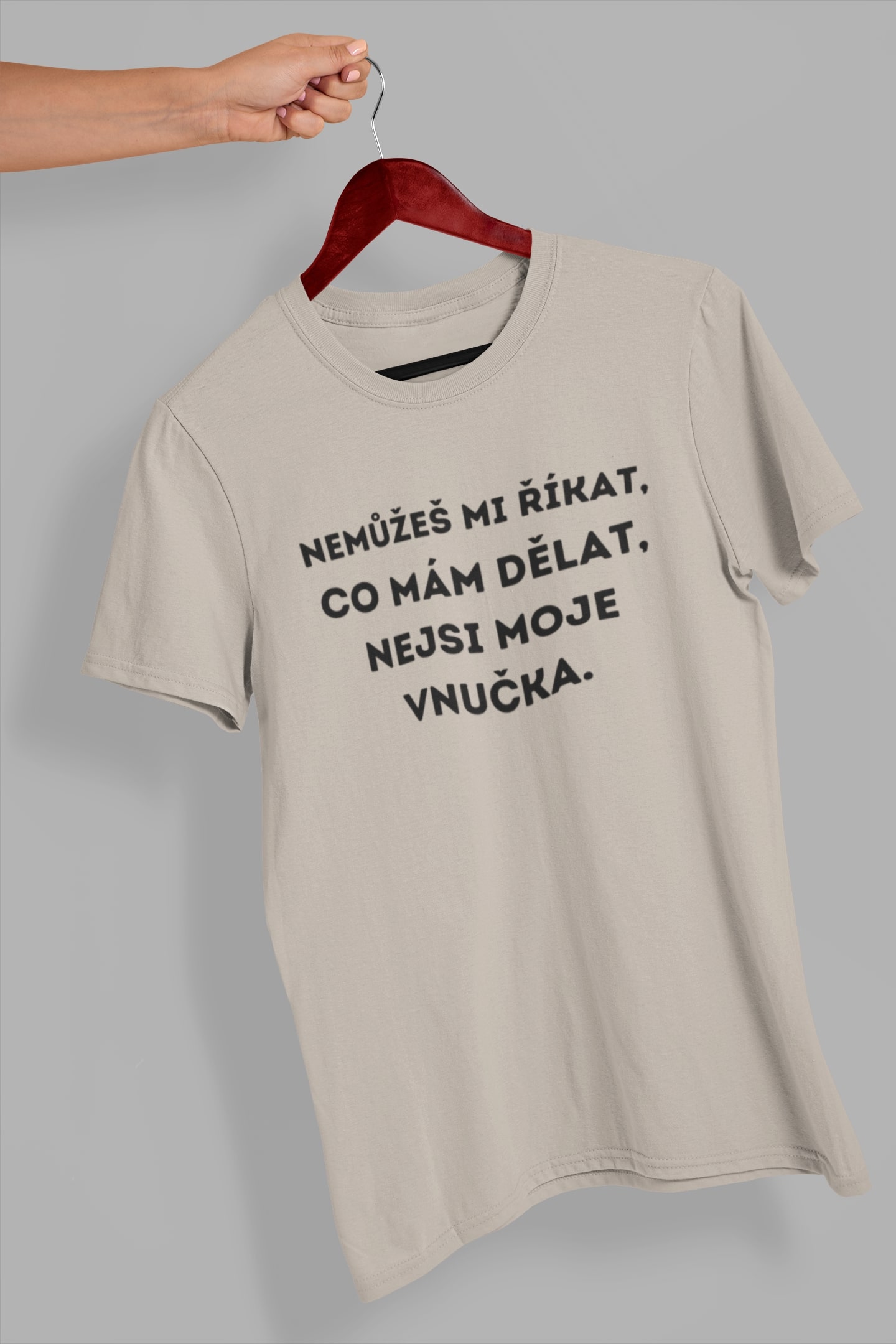 Pánské tričko Nejsi moje vnučka Barva: Ledově šedá, Velikost: S